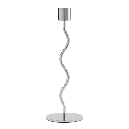 Cooee - Curved Ljusstake 23 cm Silver