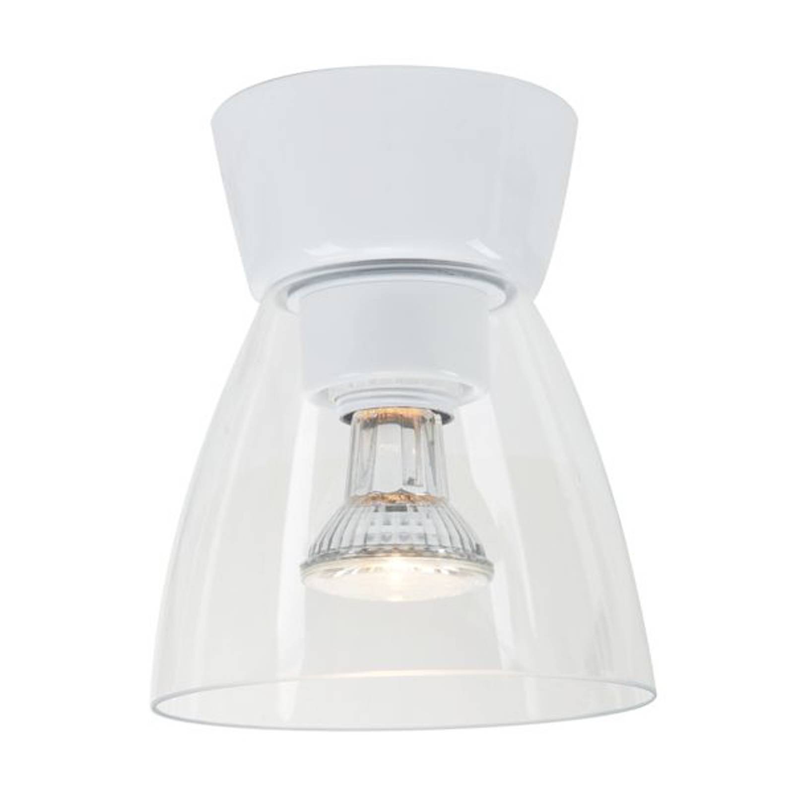 LED-taklampa Bizzo takkåpa vit klarglas