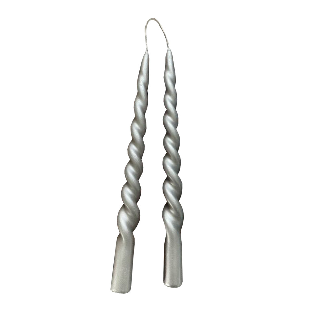 Vio Ljusfabrik - Vio Snurrade ljus 29 cm 2-pack Silver