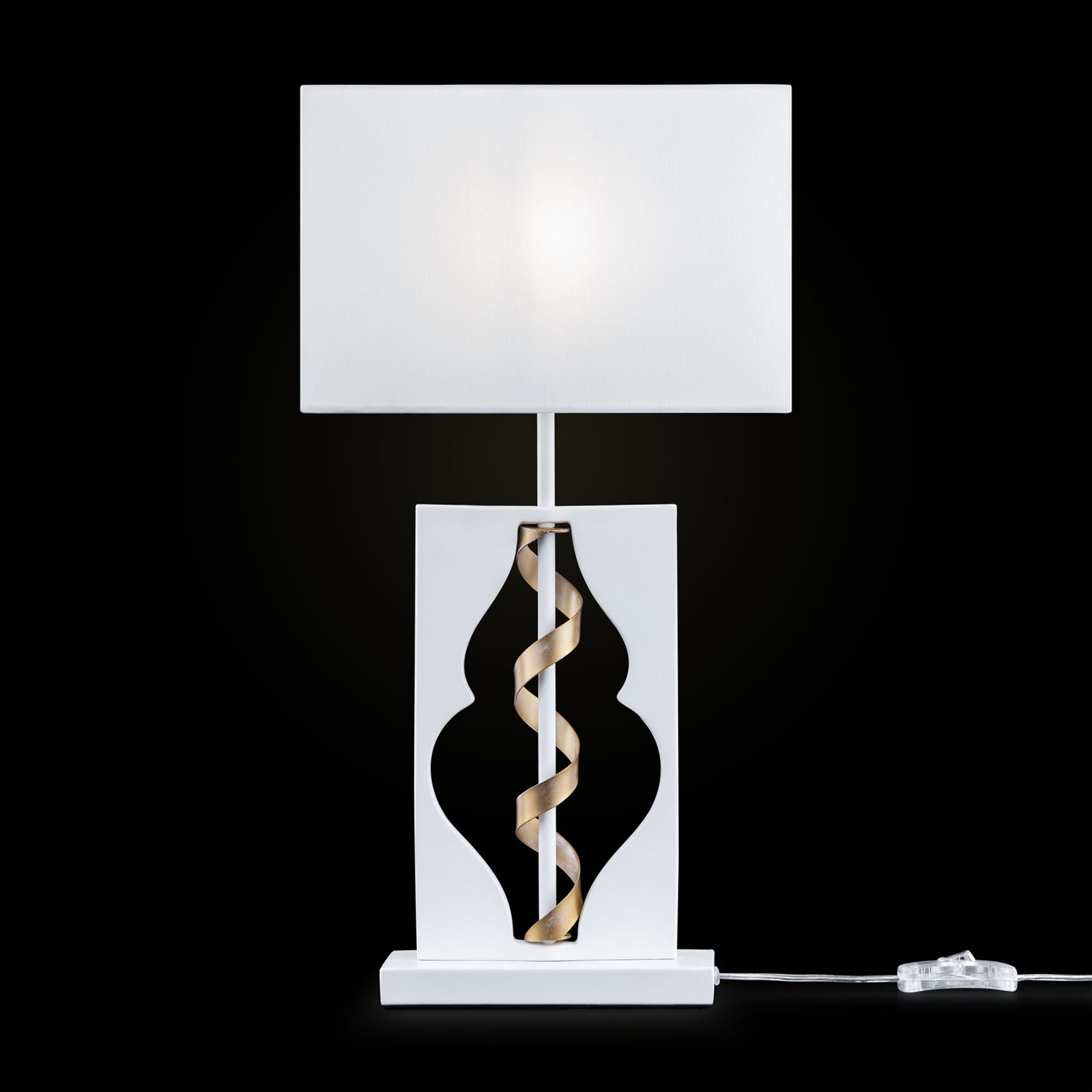Textilbordslampa Intreccio i ädel design