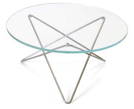 O-table glass soffbord – Clear/stainless steel