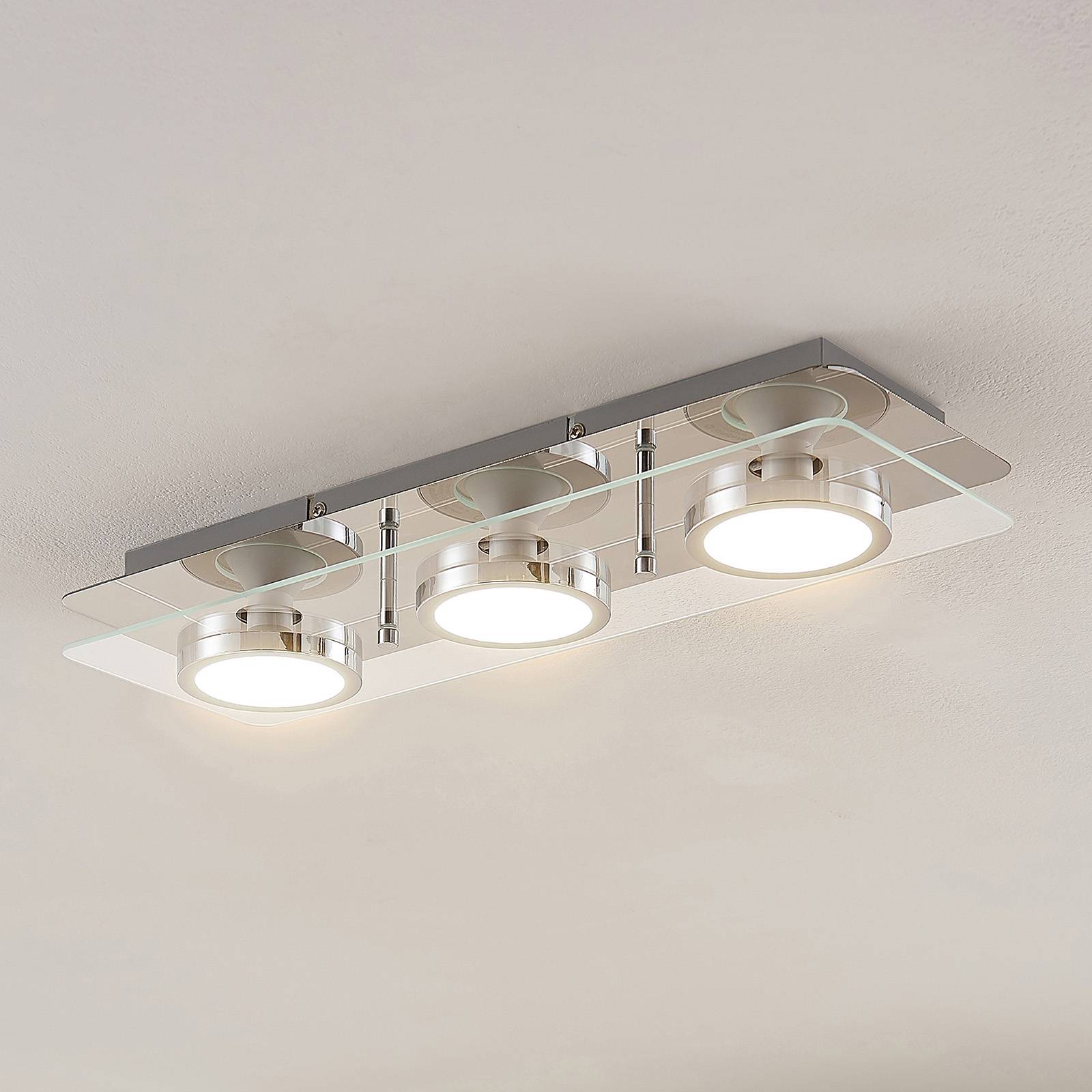 Lindby Gabryl LED-taklampa,3 lampor lång