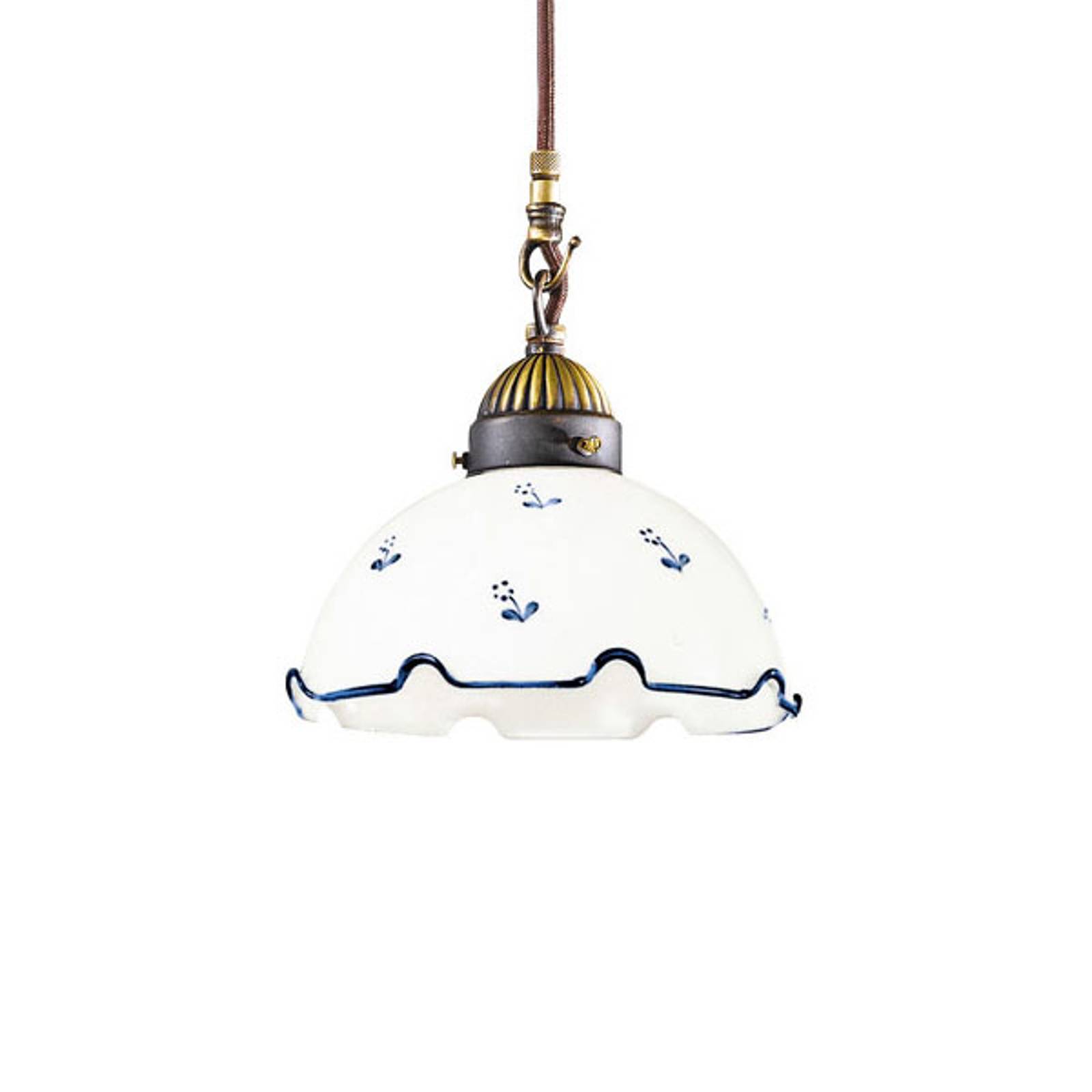 Hänglampa Nonna ströblomma Ø 20 cm 1 lampa blå