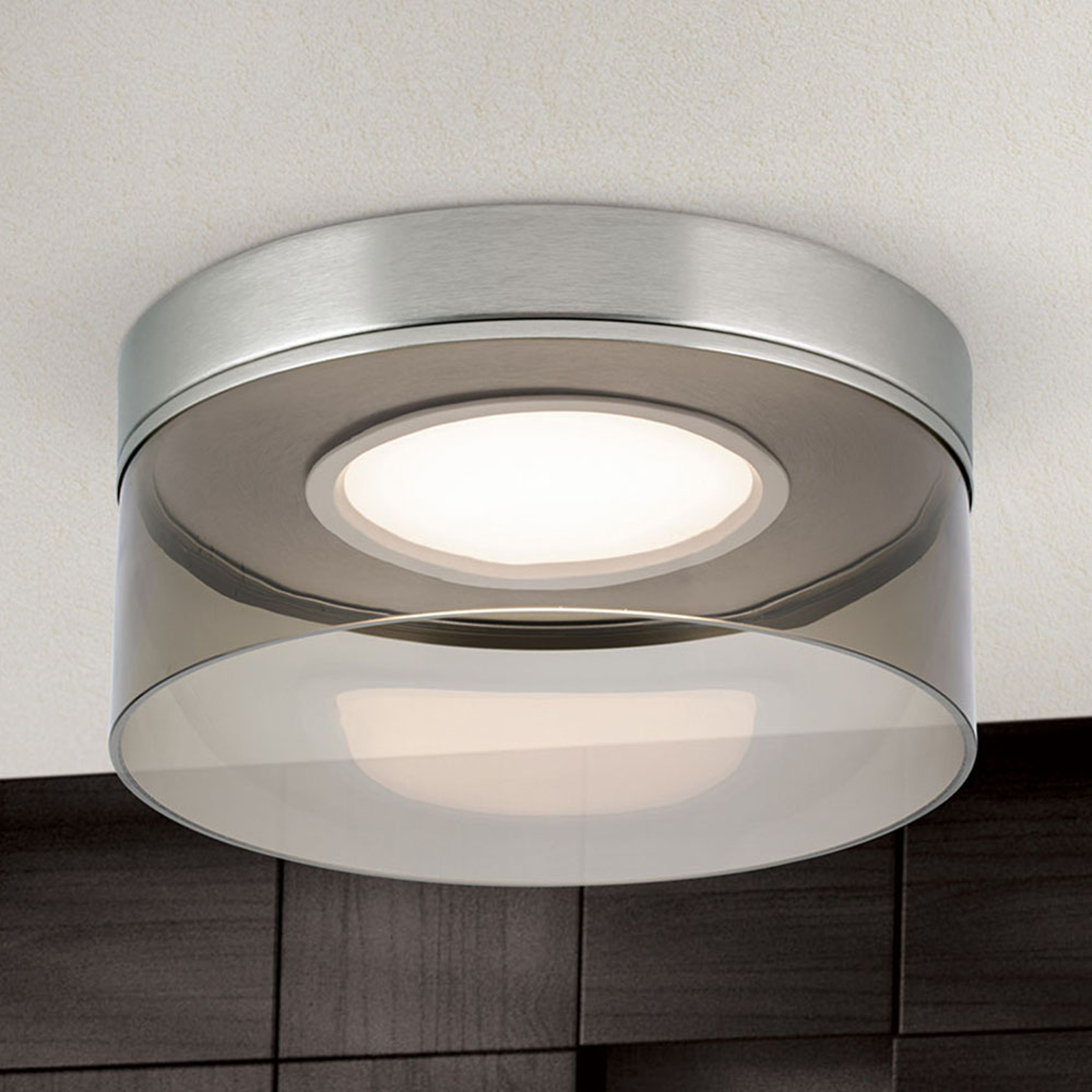LED-taklampa Francis matt nickel Ø 30 cm