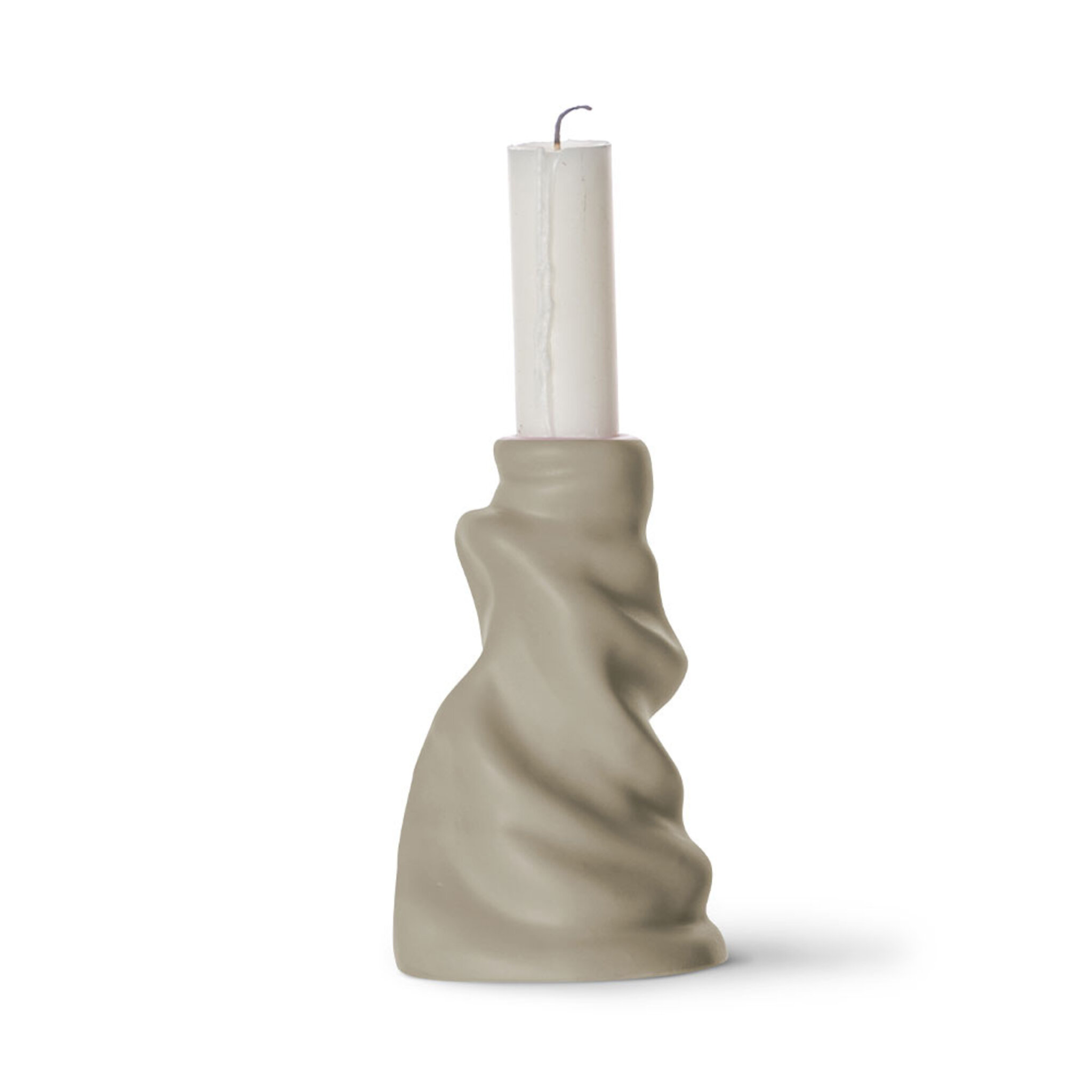 Candle holder Soft ice cream M Beige, 10x10x15 cm