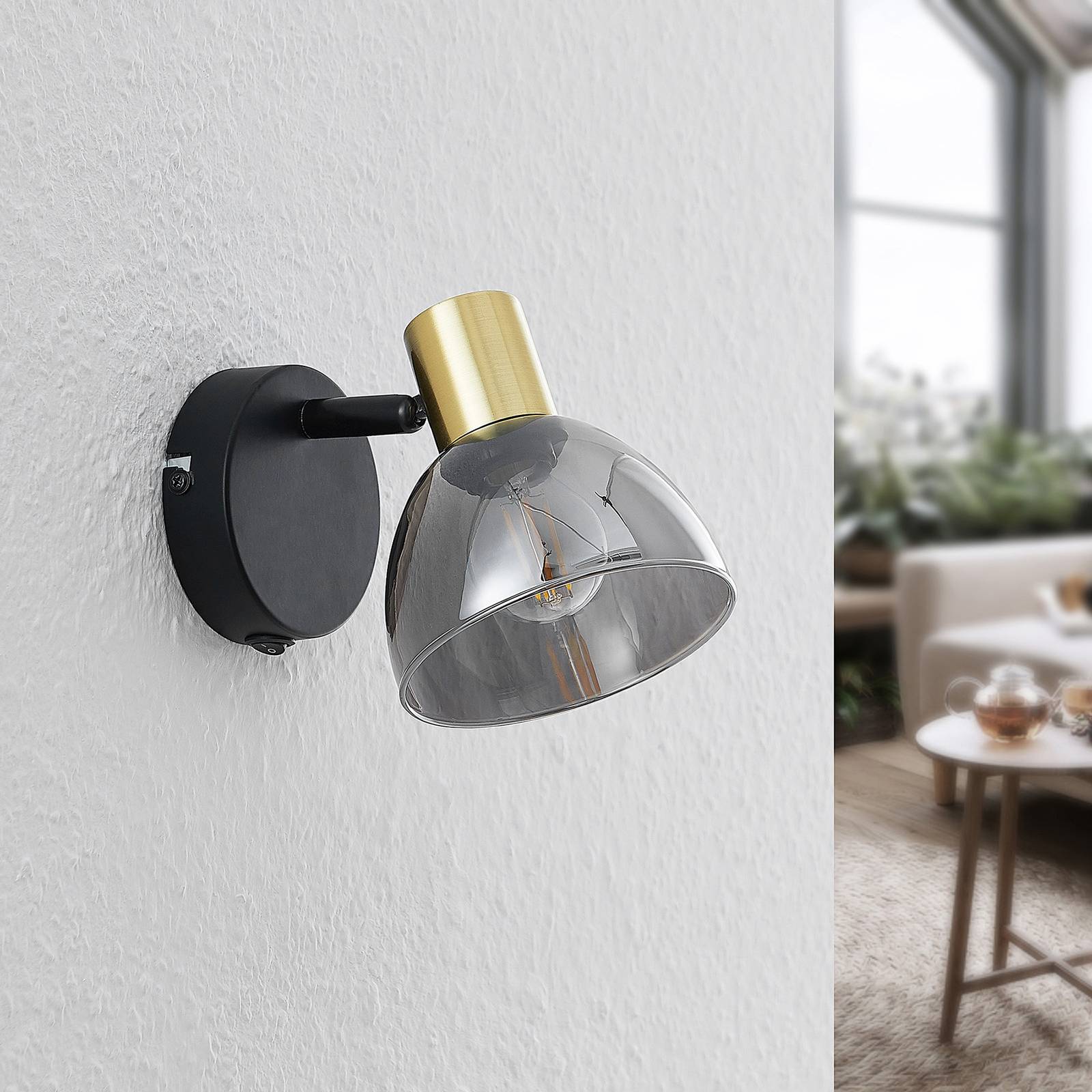 Lindby Aniol vägglampa med glasskärm