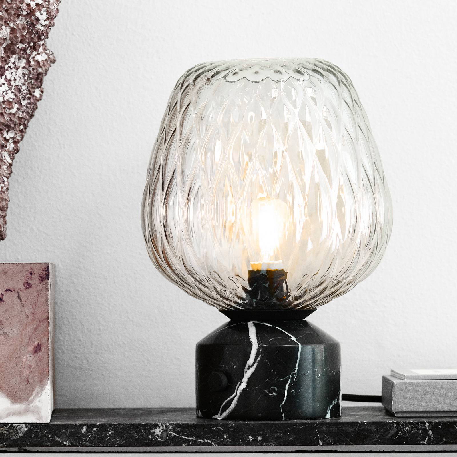&Tradition Blown SW6 bordslampa, silver-klar