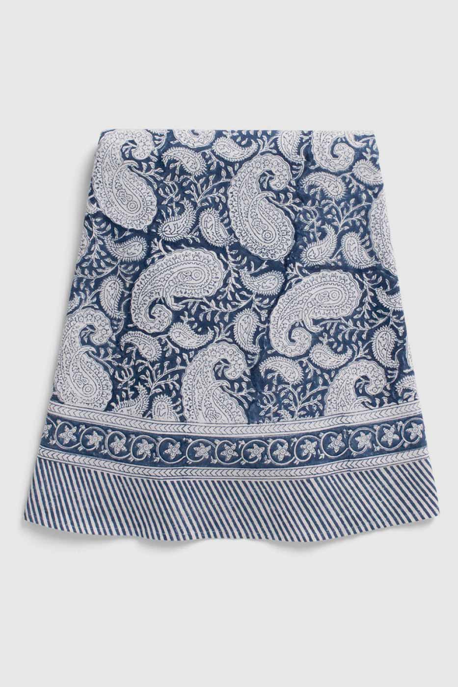 Duk Big Paisley Navy Blue Rund Bomull180 cm