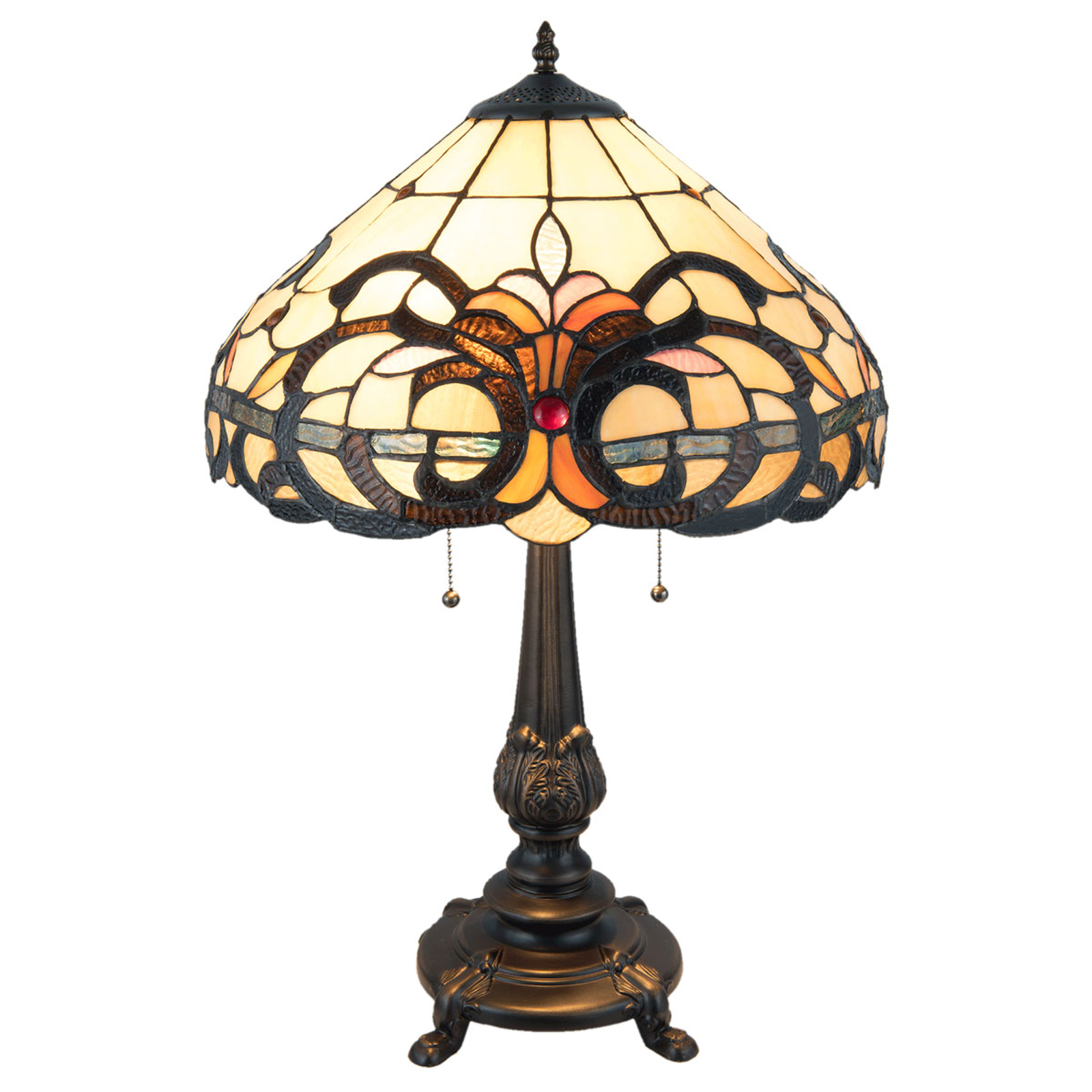 Bordslampa 5924 med glasskärm i Tiffany-stil
