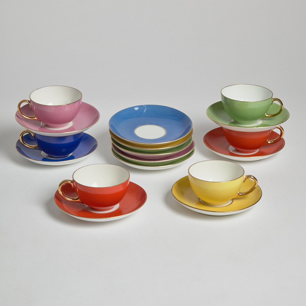 Vintage - "Union" Espressokoppar med Fat 6 st