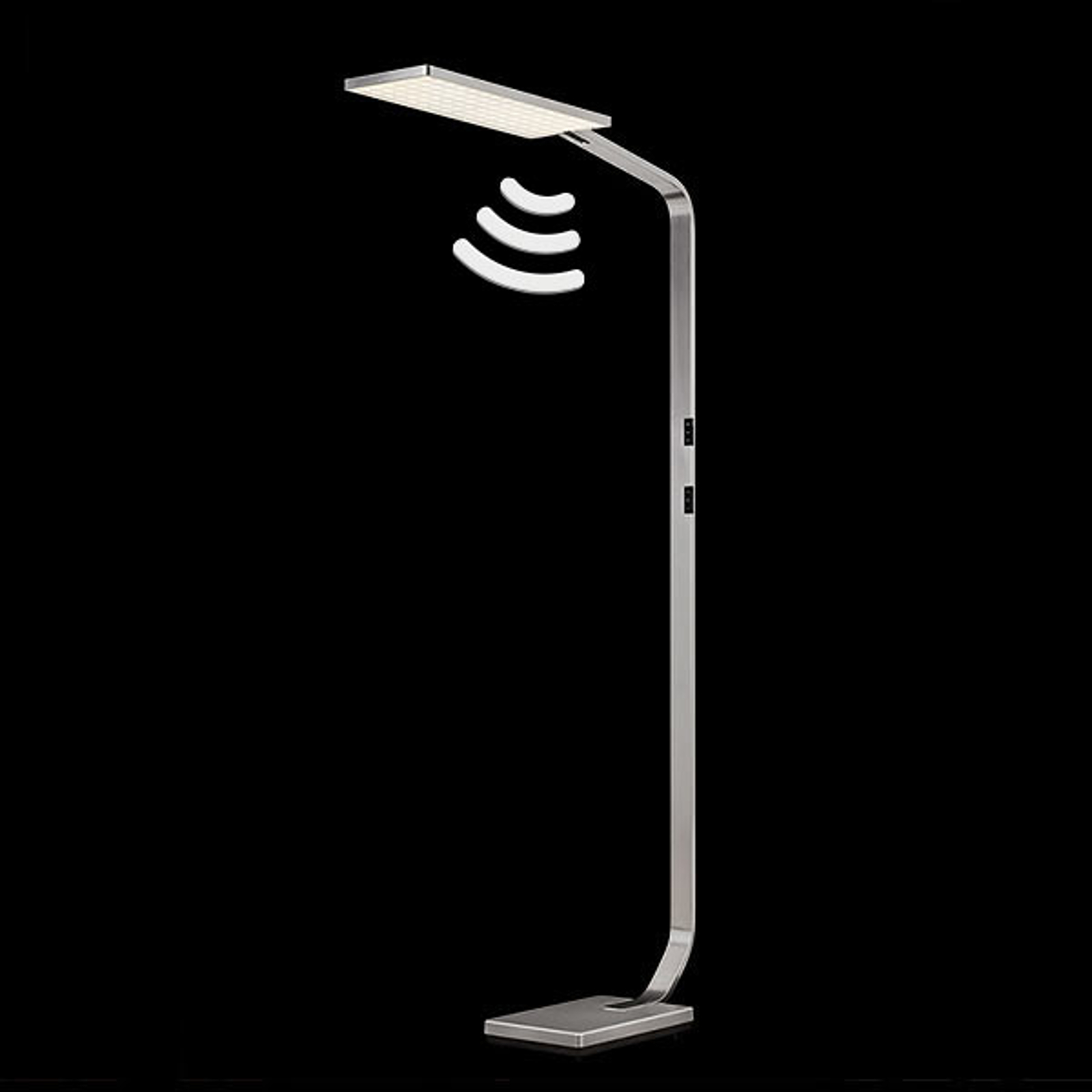 Nimbus Force One LED-golvlampa, aluminium glans