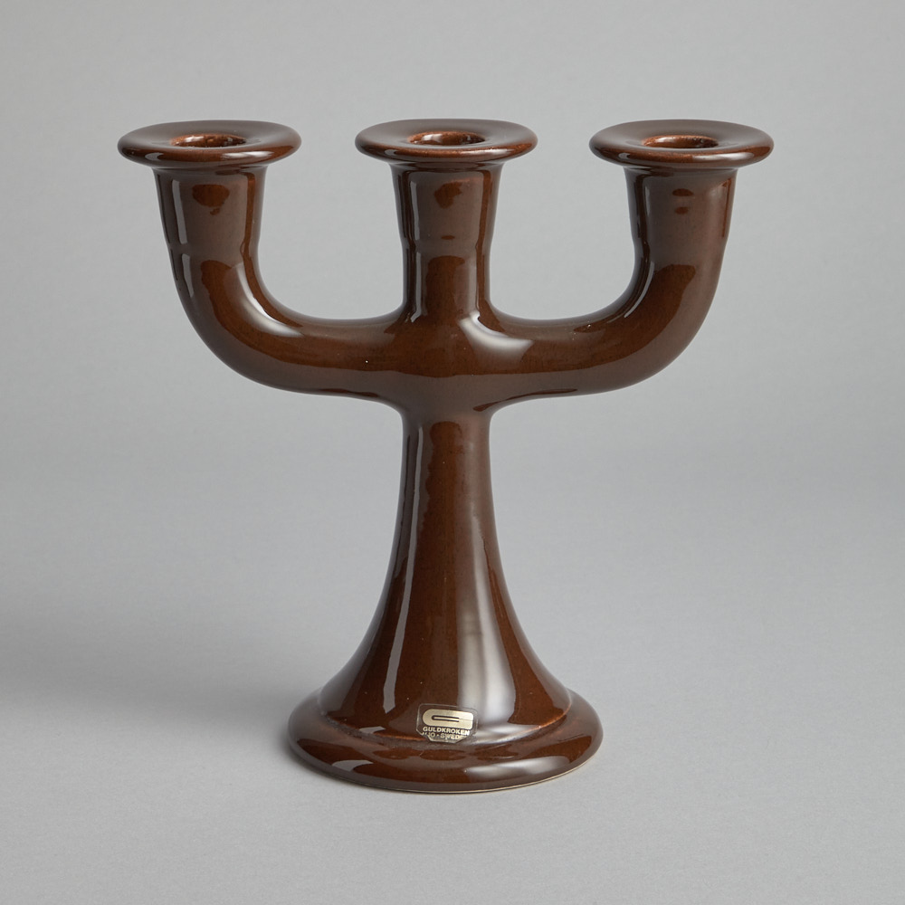 Vintage - Trearmad Ljusstake Guldkroken