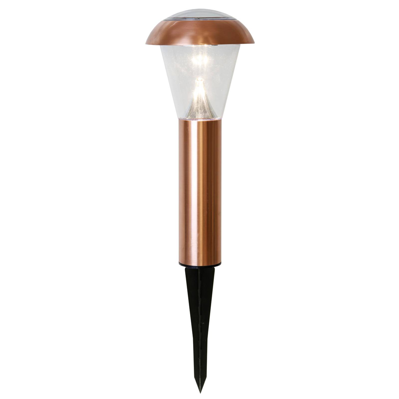 Kopparfärgad LED-solcellslampa Sarina 36 cm
