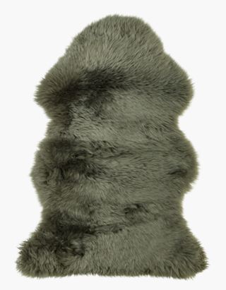 Longwool fårskinn olivgrön