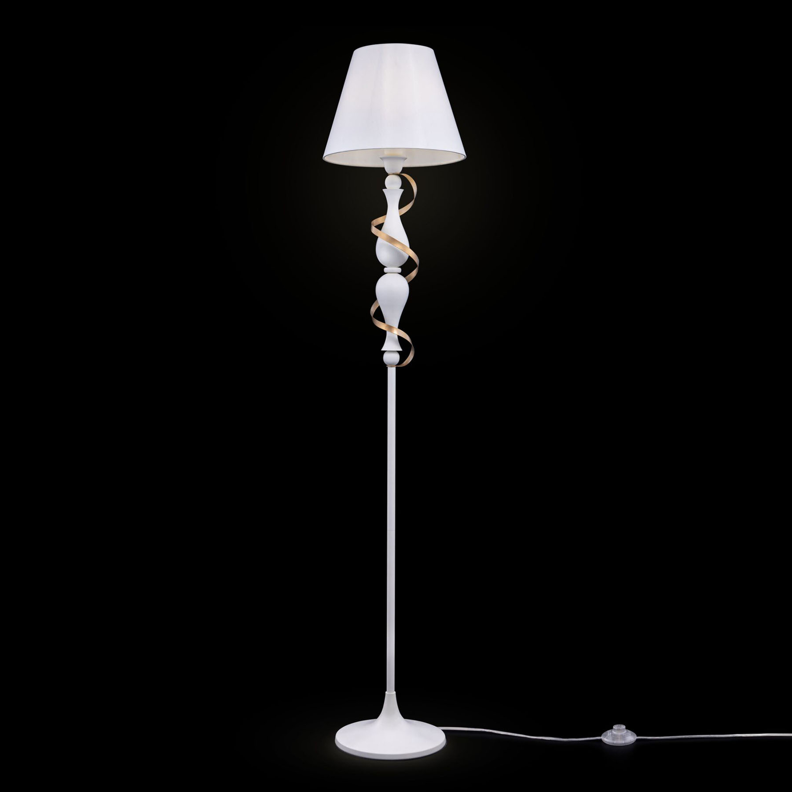 Intreccio – golvlampa med gyllene detalj