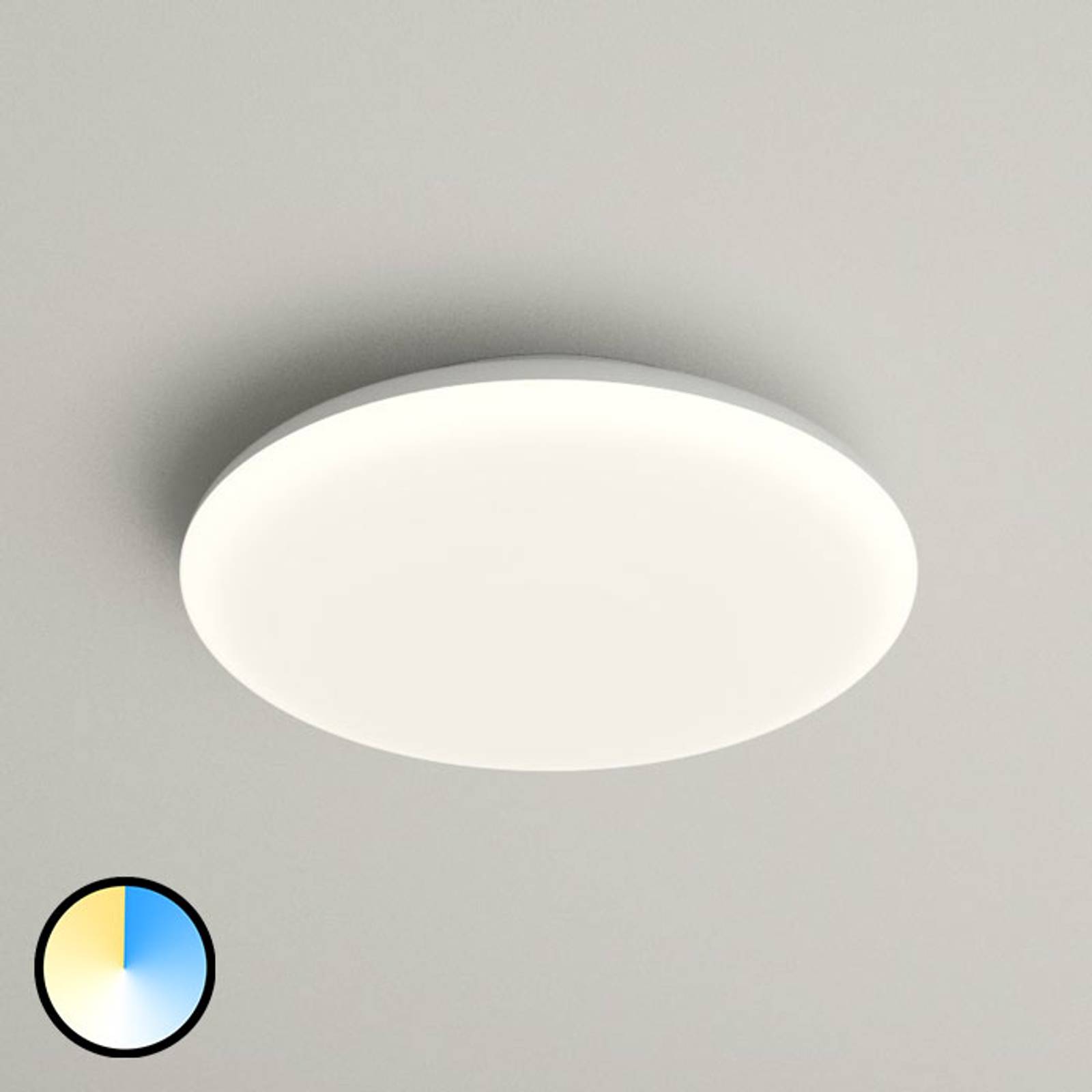 LED-taklampa Azra, vit, rund, IP54, Ø 25 cm
