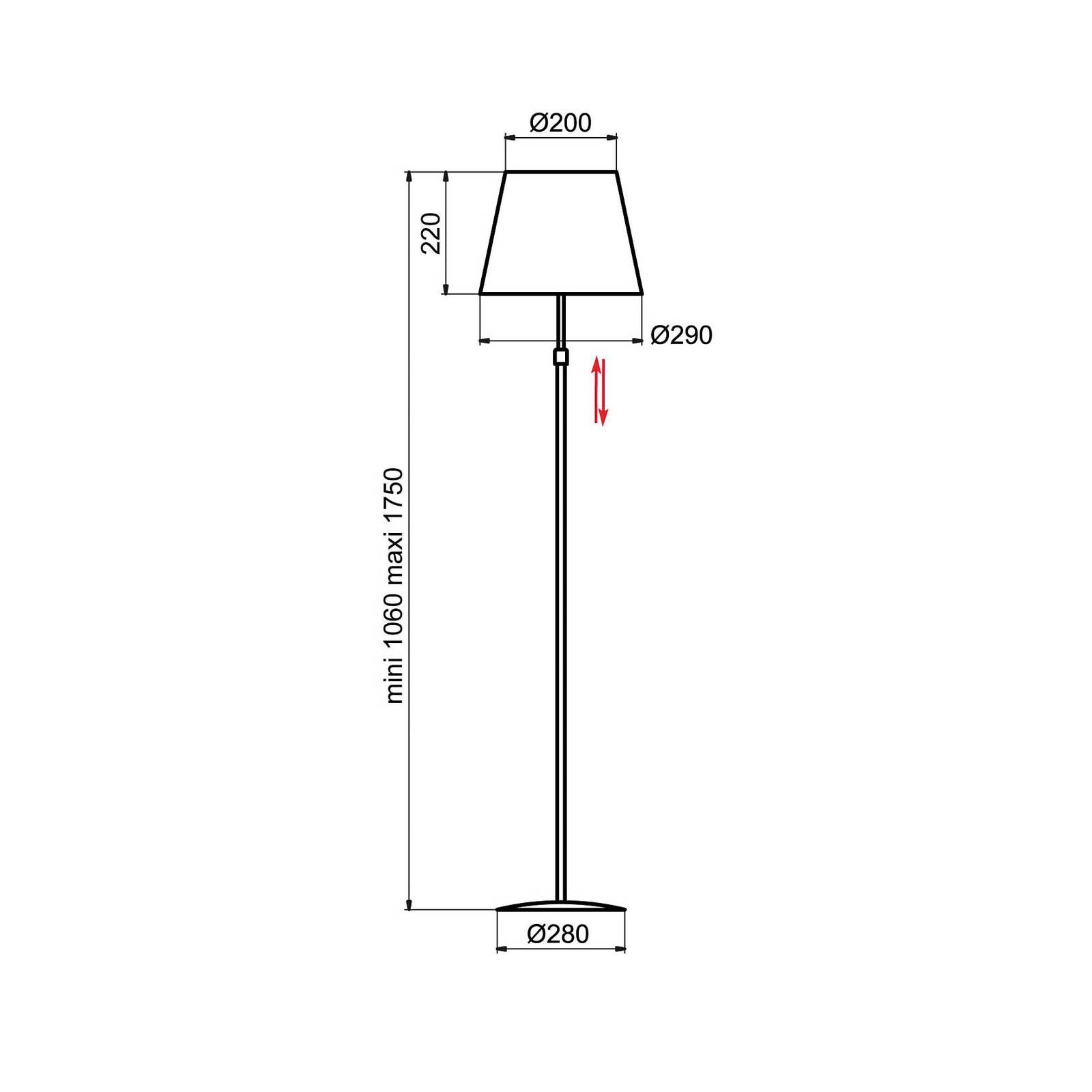 Aluminor Store golvlampa, svart/vit