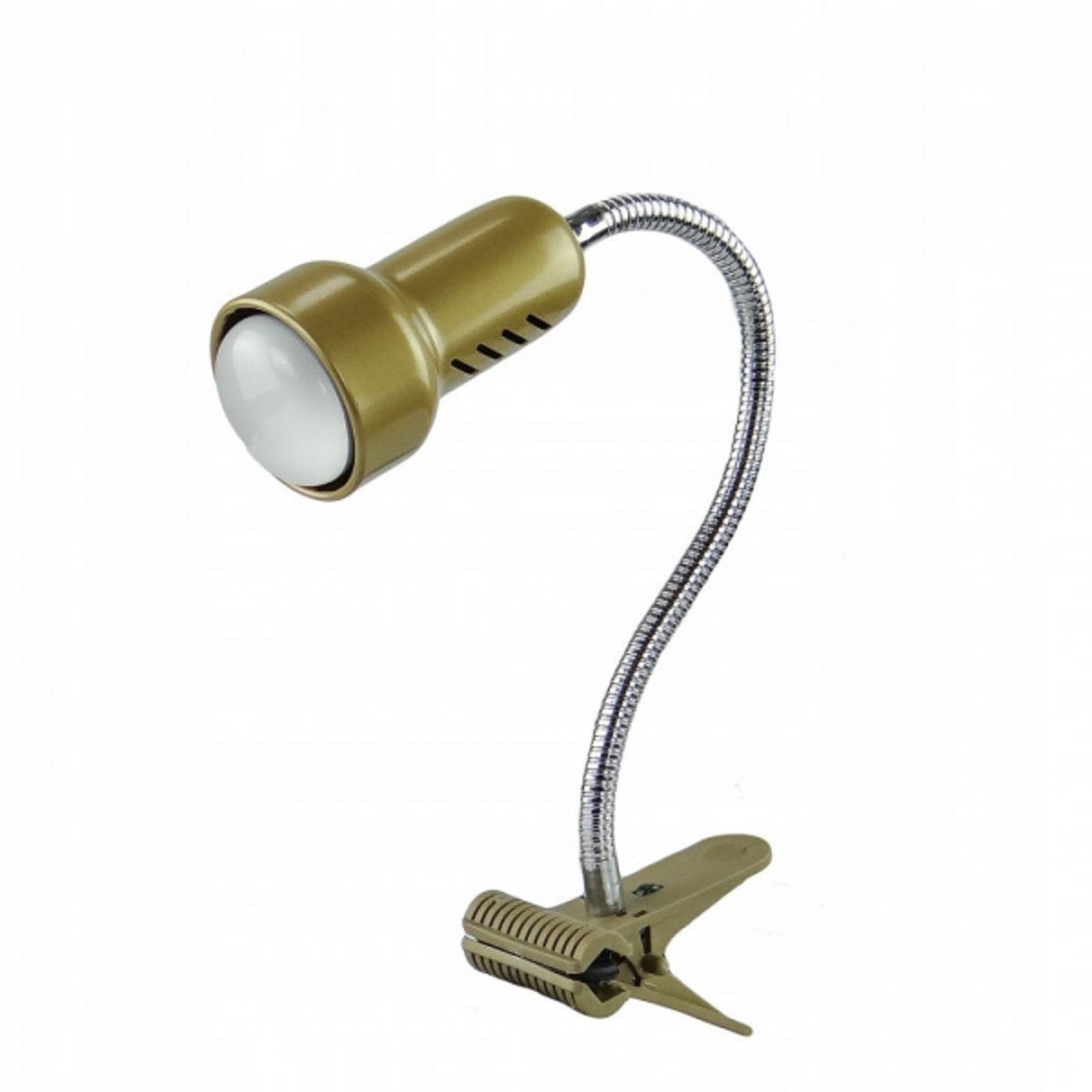 Klämlampa Lolek med lång flexarm, guld