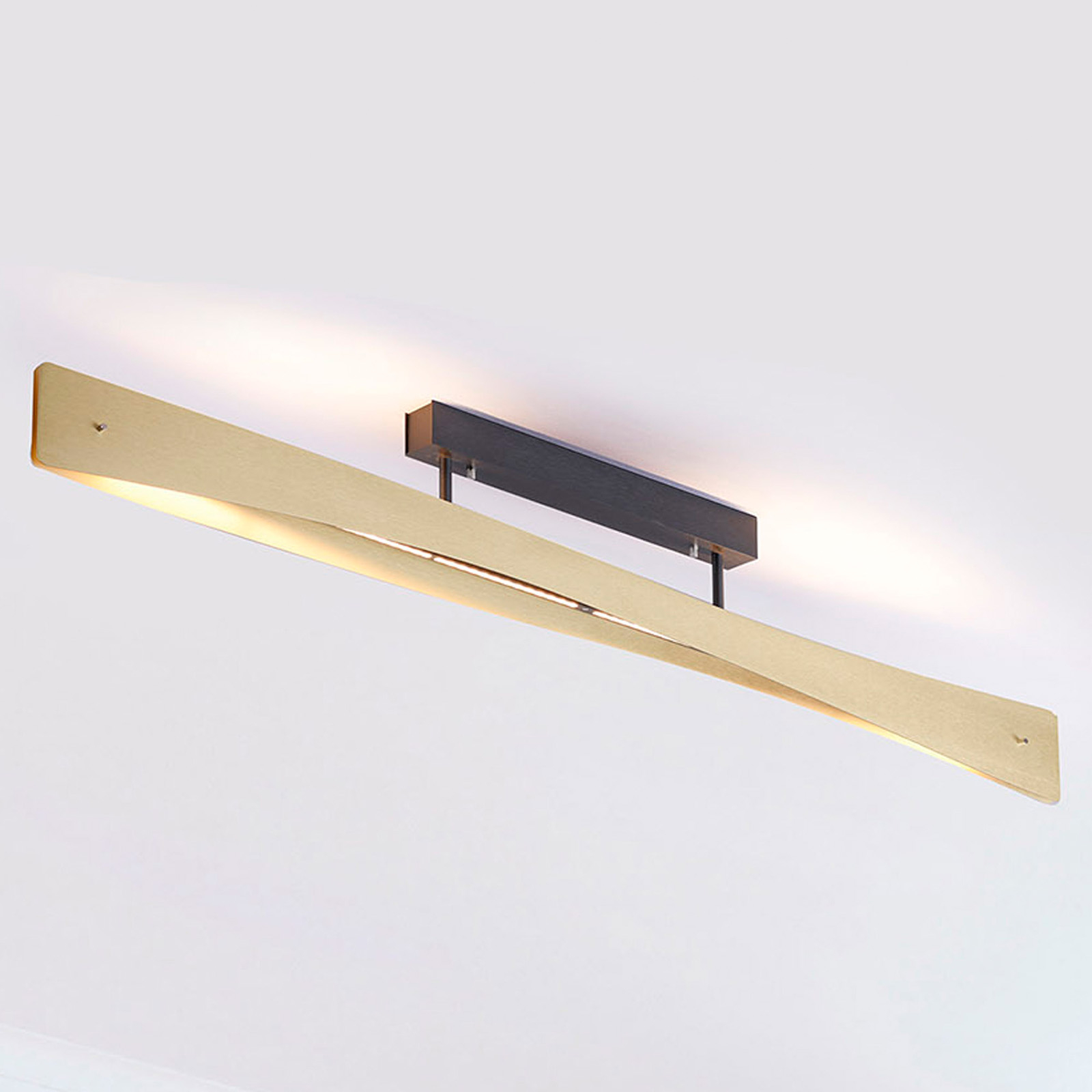 Lucande Lian LED-taklampa, mässing, svart