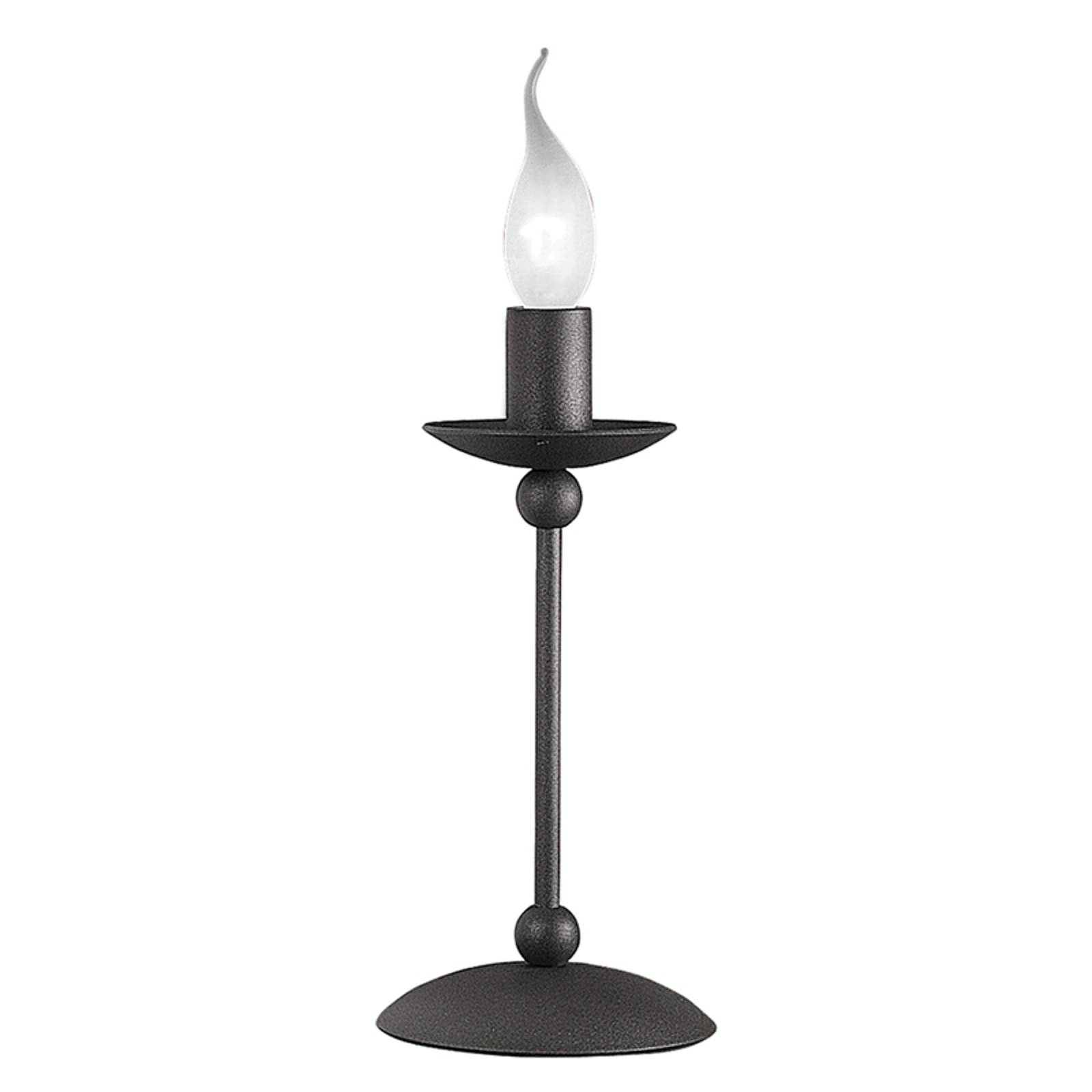 Antracitfärgad, rustik bordslampa Rocco