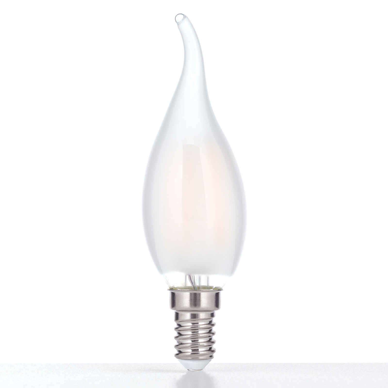 LED-lampa med böjd topp E14 4W, varmvit, dimbar