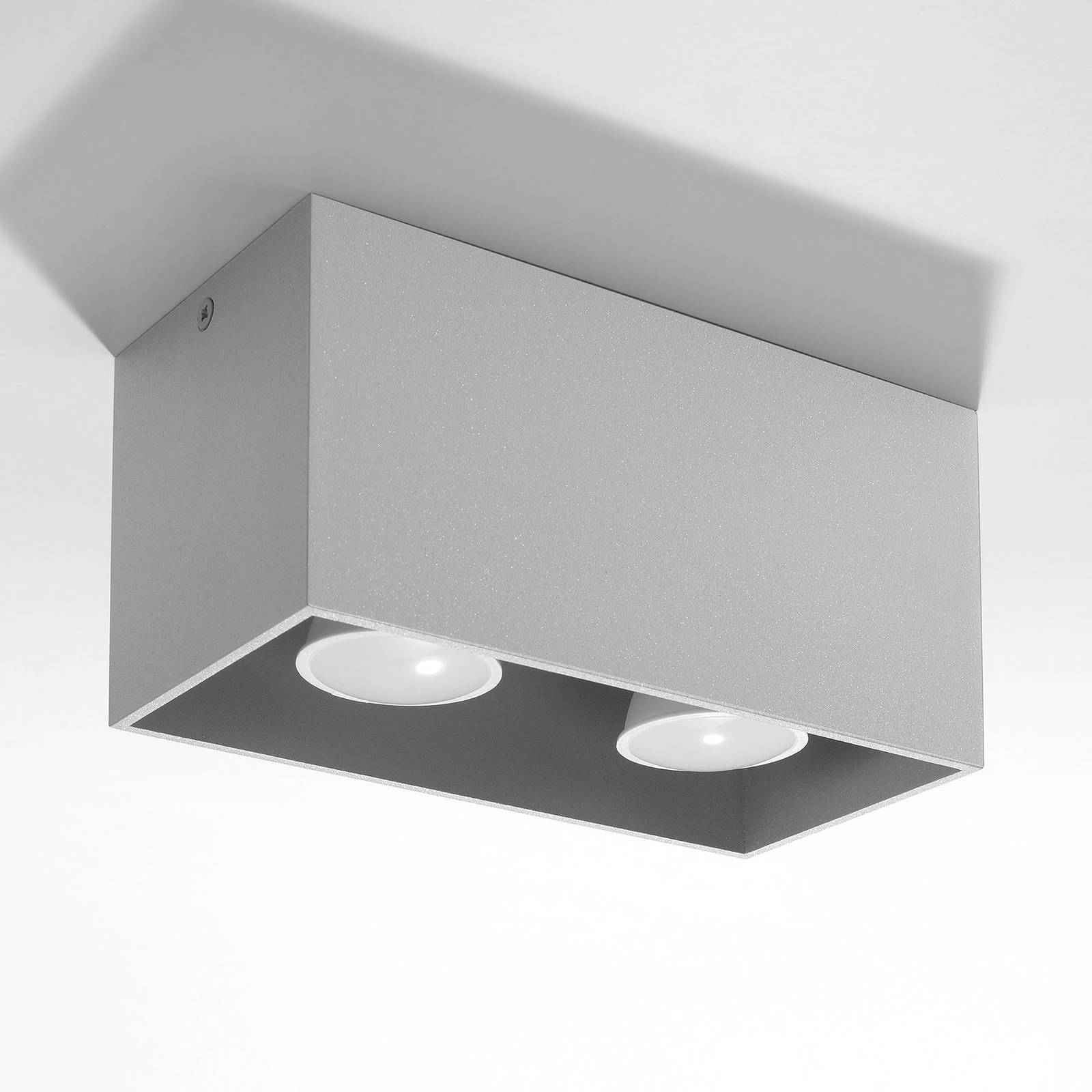 Taklampa Ara Maxi av aluminium 2 lampor grå