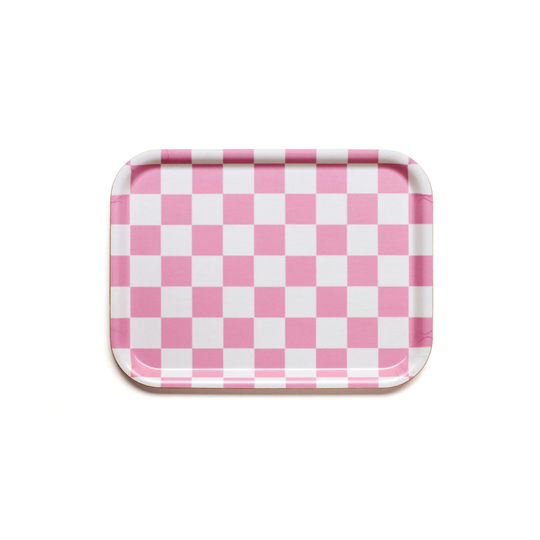 Blu Kat Bricka Checker 27x20 cm Rasberry/Cream