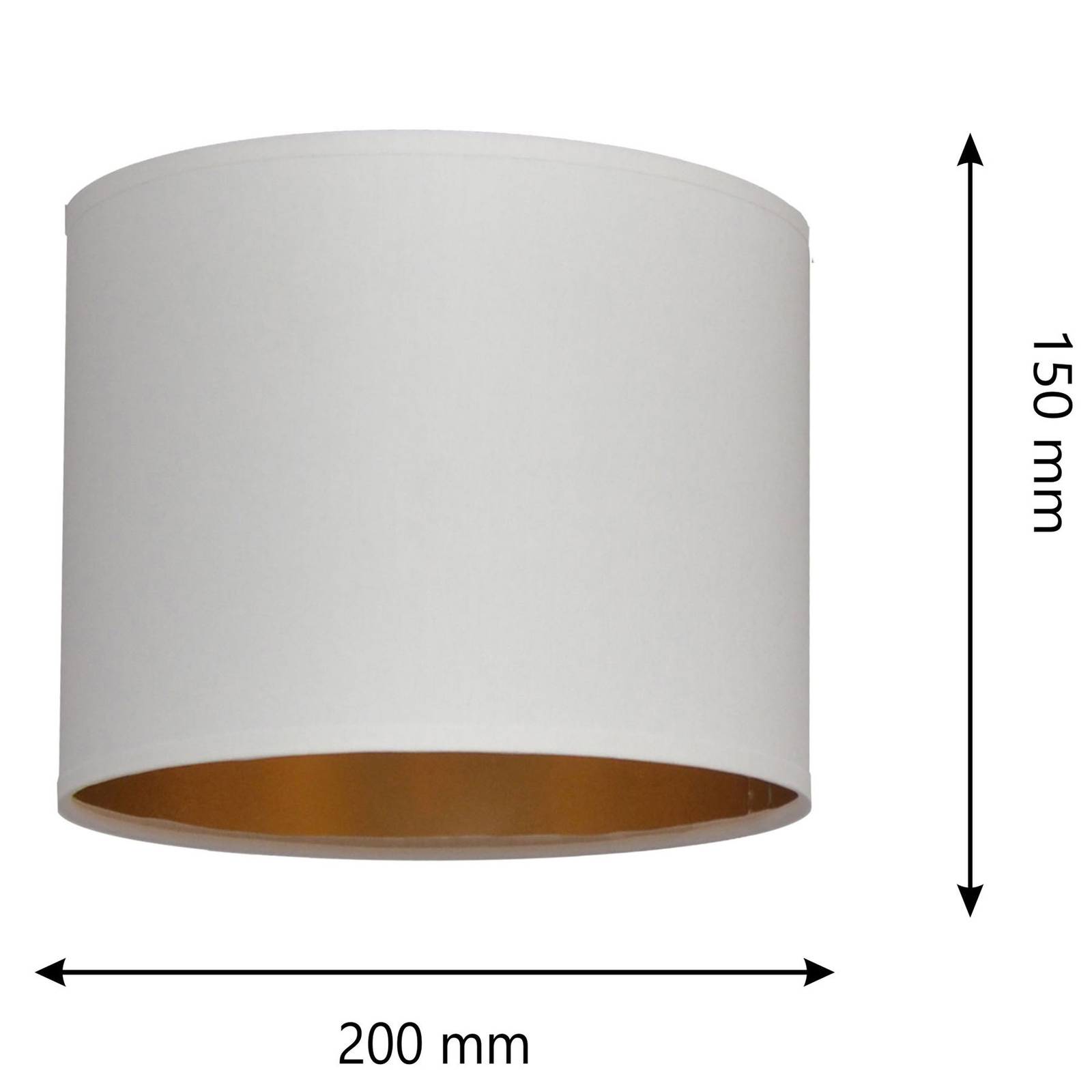 Lampskärm Alba, Ø 20 cm, E27, vit/guld