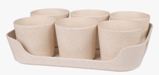 Cups 6 pk blomkruka ljus beige