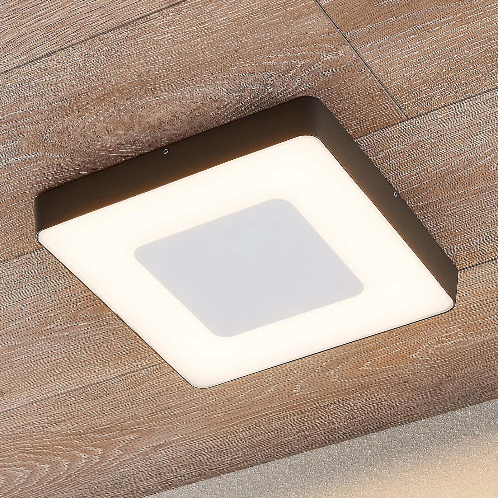 LED-utomhustaklampa Sora, kantig