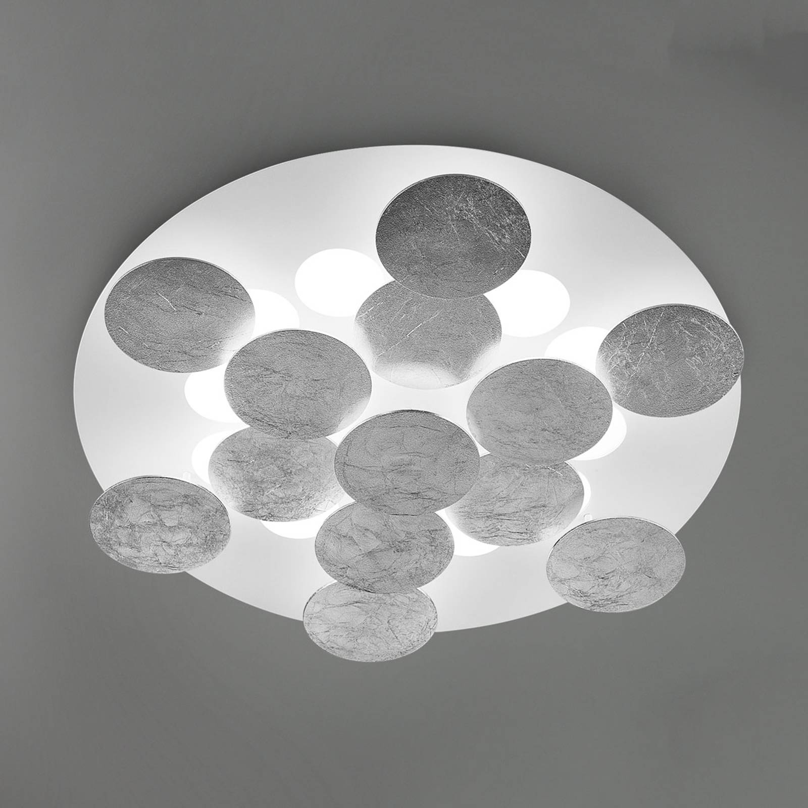 Med silverfolie belagd – LED-taklampa Nuvola
