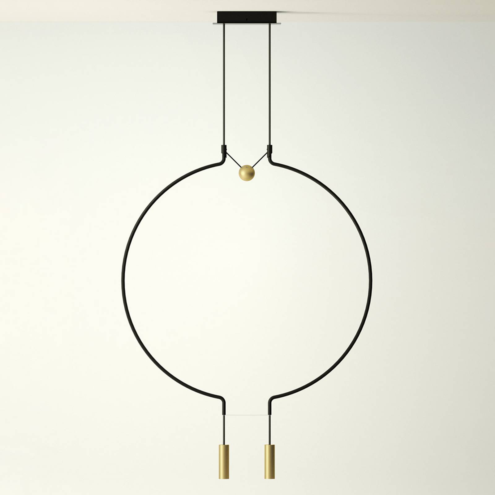Axolight Liaison M2 hänglampa svart/guld 84 cm