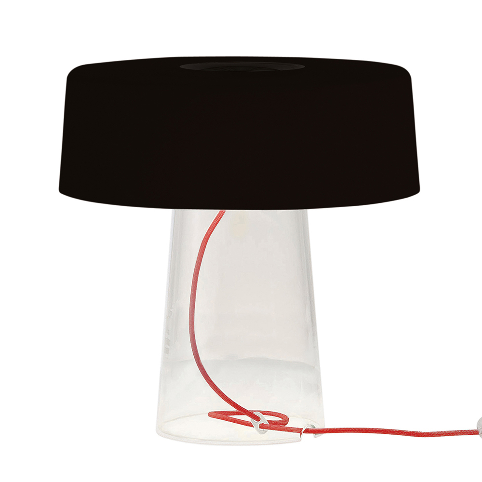 Prandina Glam bordslampa 36 cm klar/skärm svart