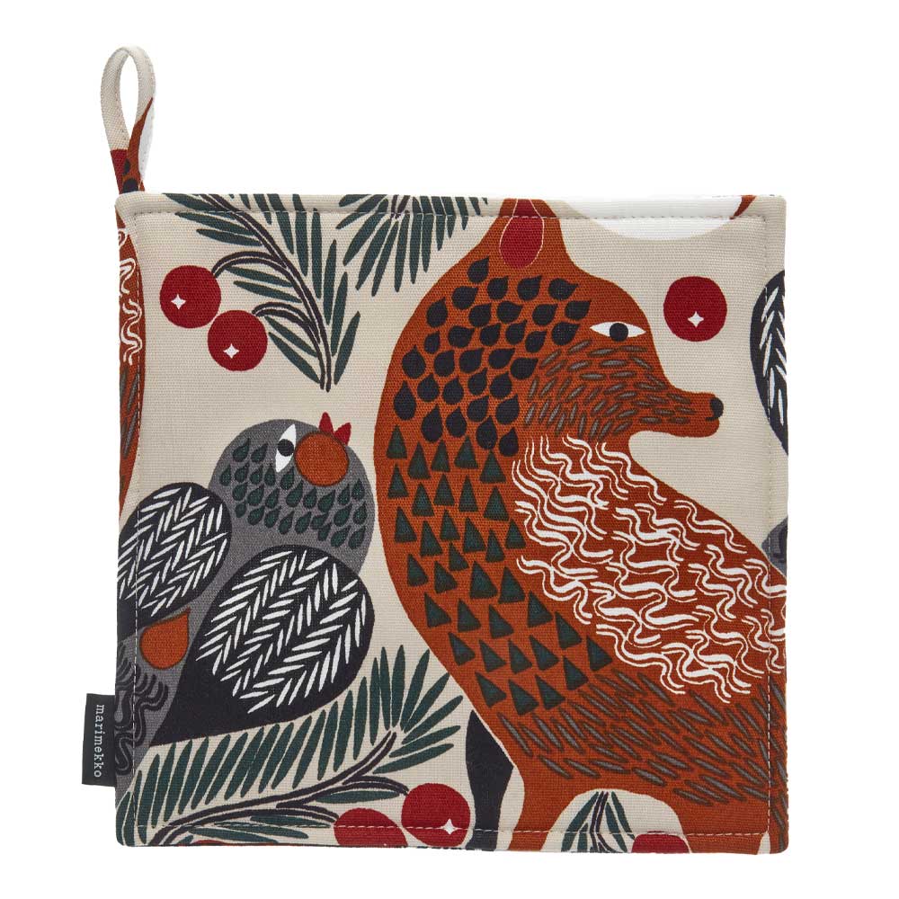 Marimekko - Marimekko Ketunmarja Grytlapp Räv i skogen 21,5 cm
