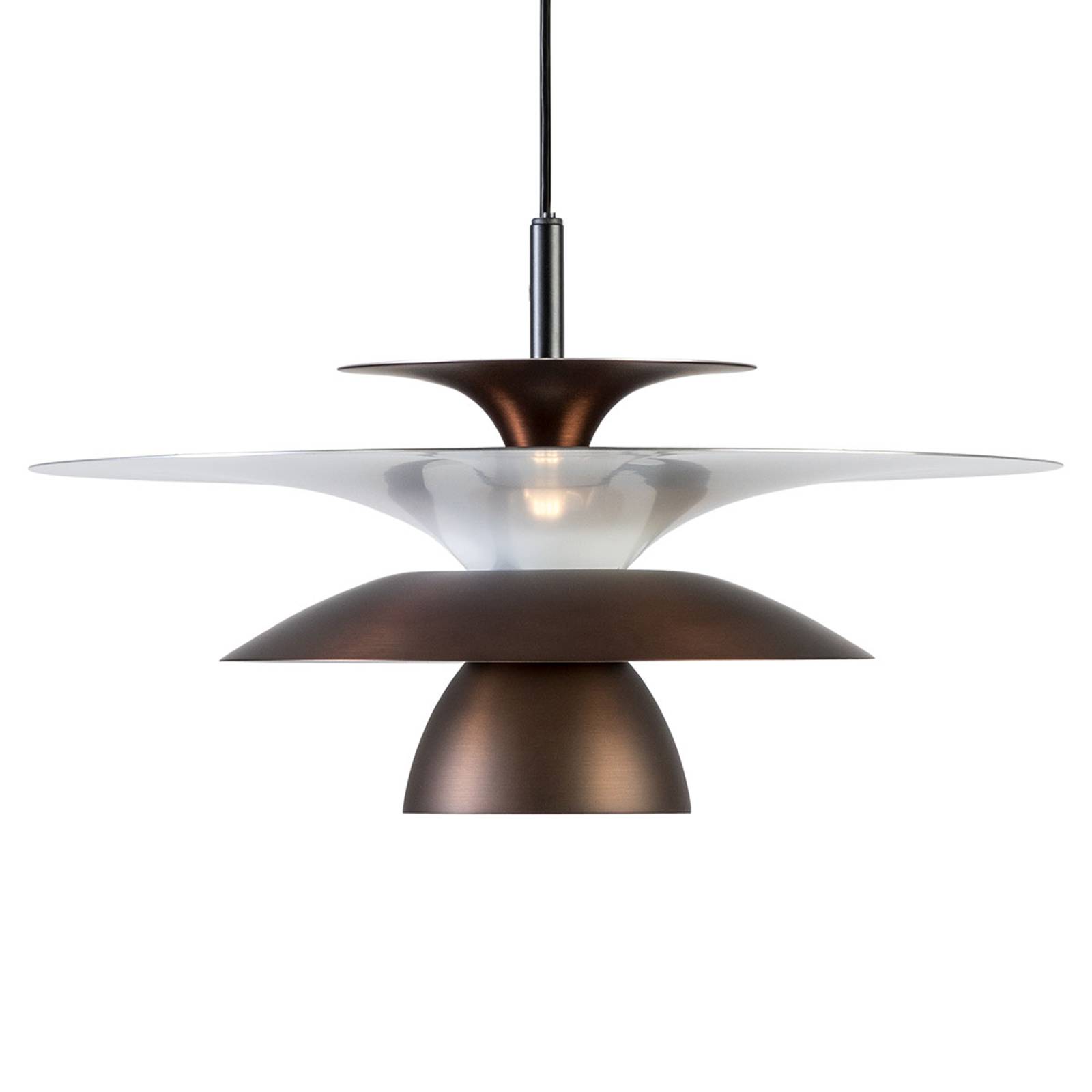 LED-pendellampa Picasso 1 lampa, Ø 38 cm, oxidbrun