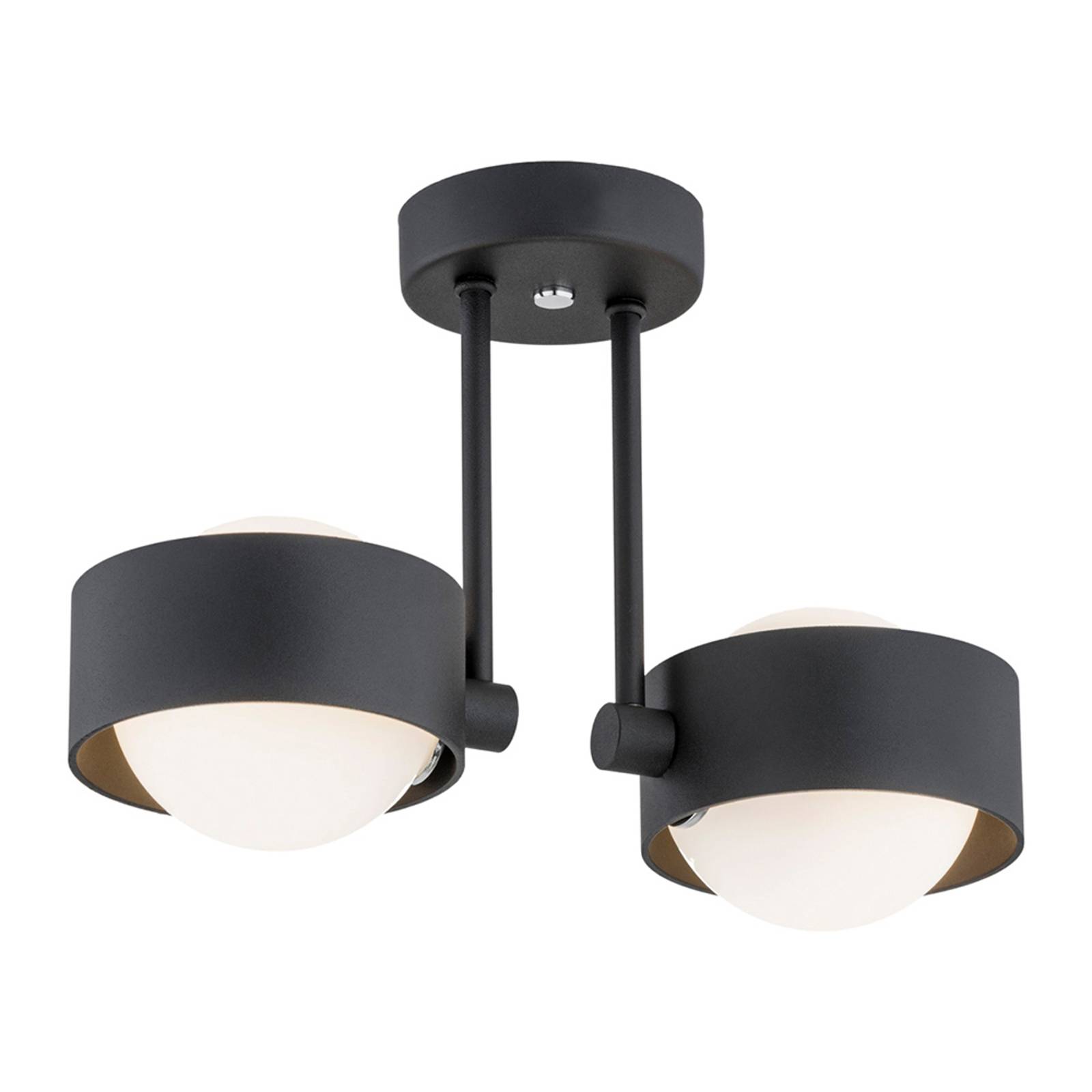 LED-badrumstaklampa Macedo, 2 lampor, svart