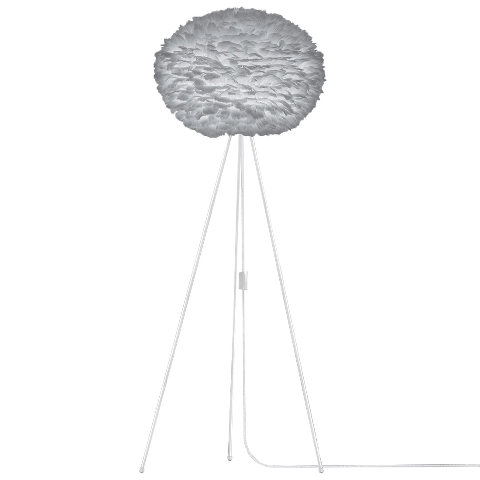 Golvlampa Eos large med trebent stativ – grå