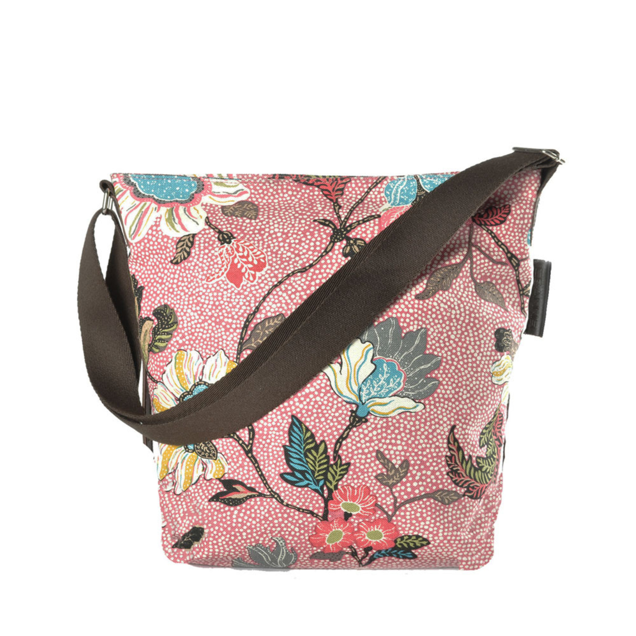 Axelremsväska Pink Flower Linen