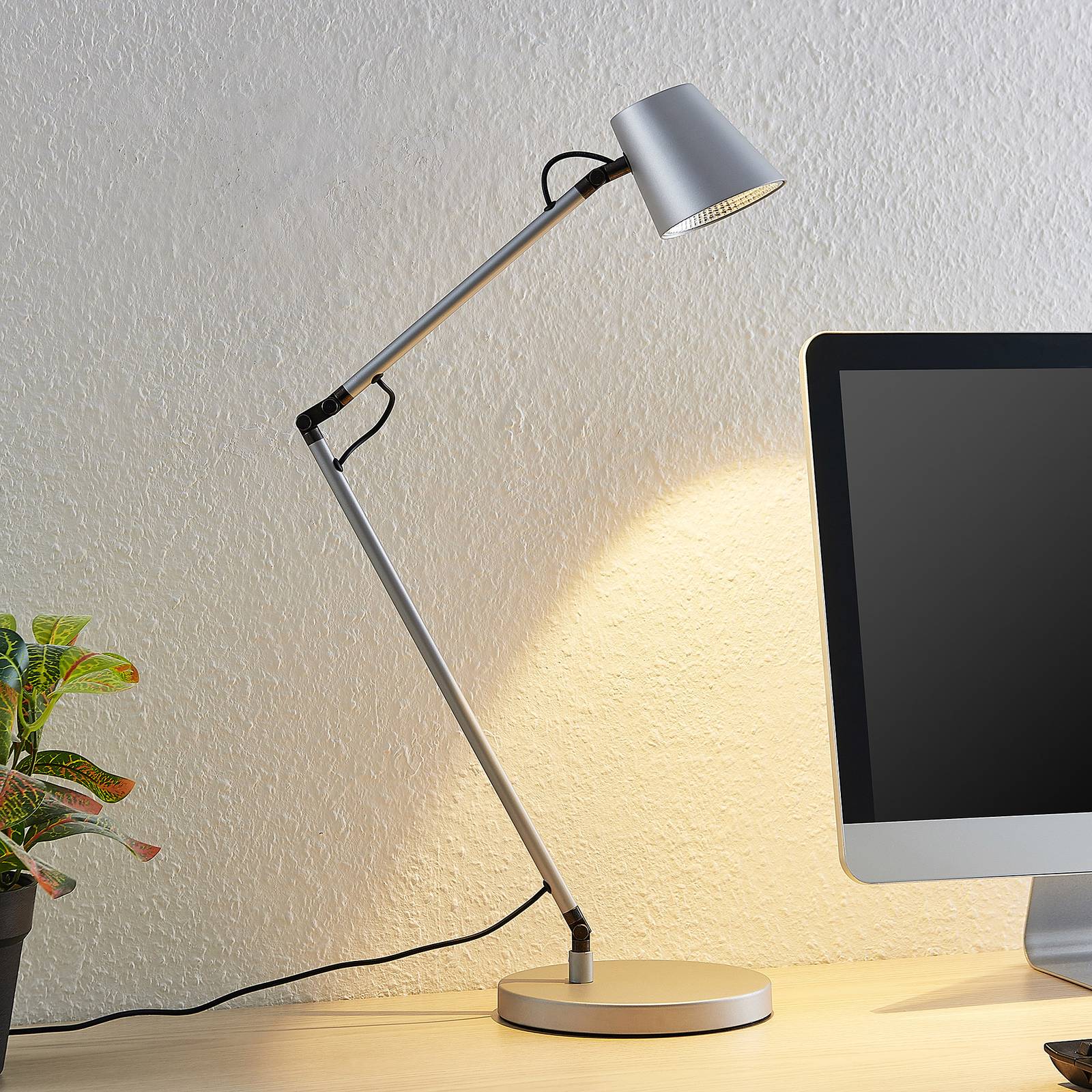 Lucande Tarris LED-bordslampa, silver