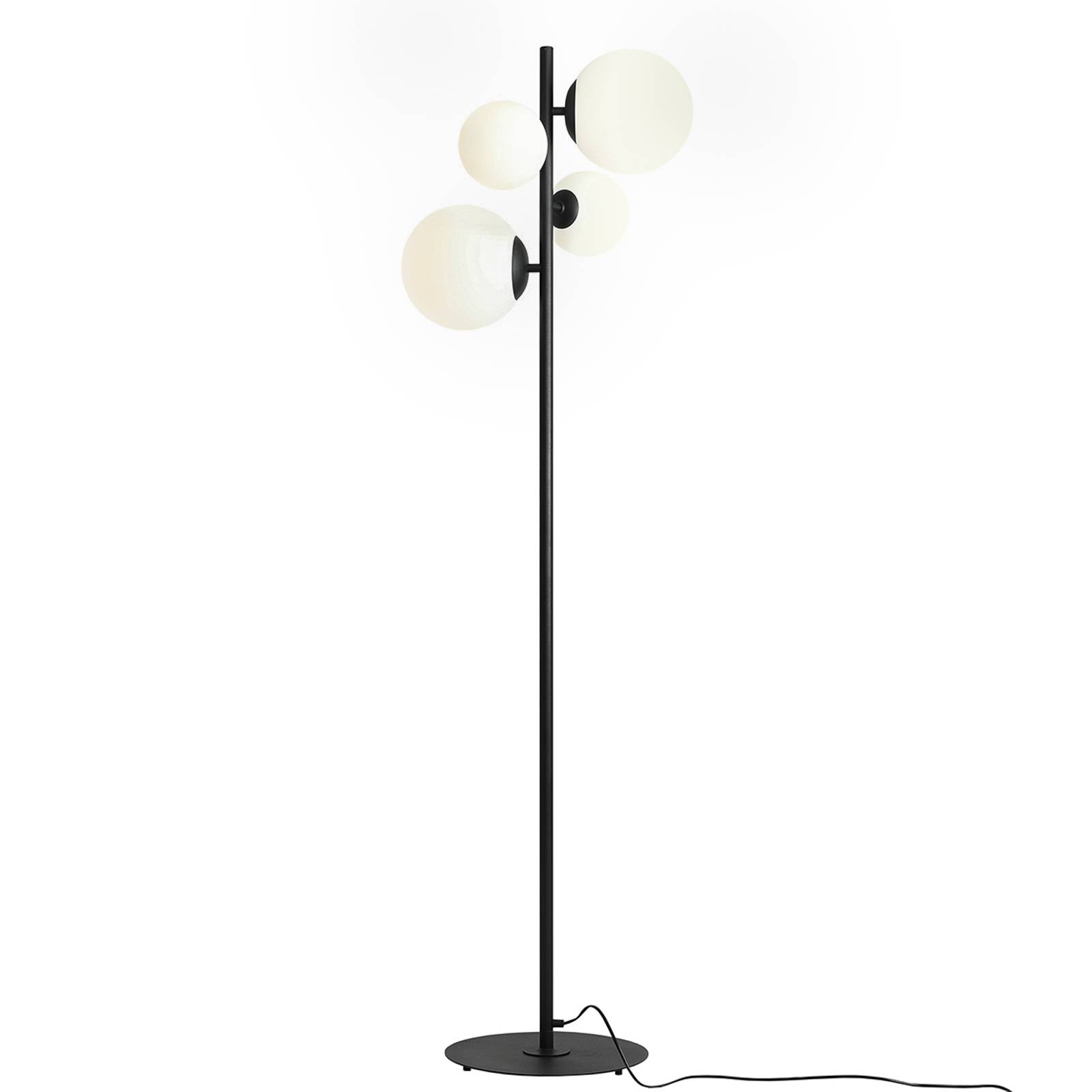Golvlampa Bloom. 4 lampor, svart