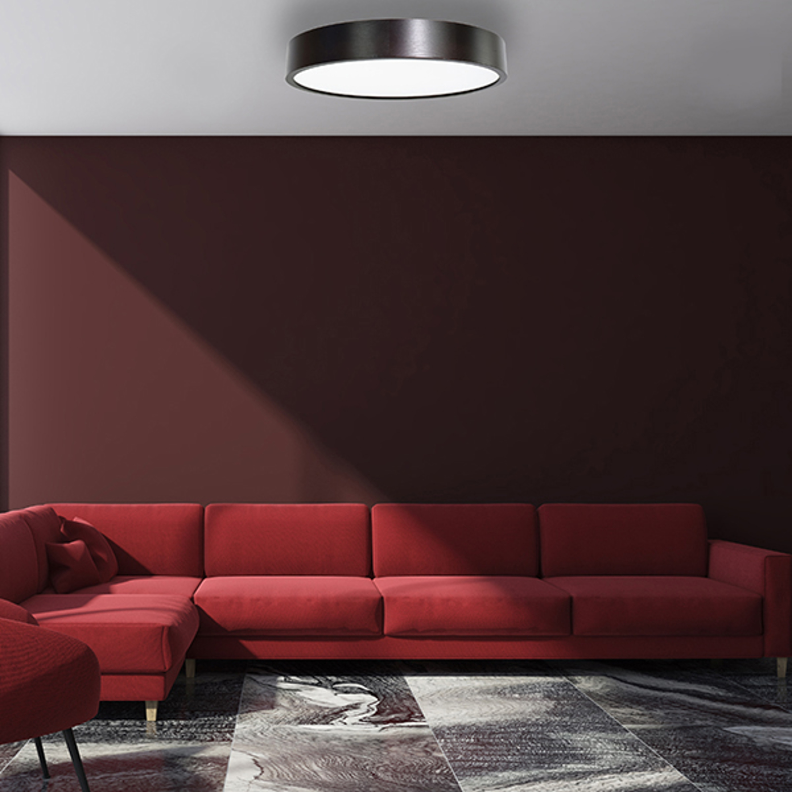 LED-taklampa Cleo Ø 48 cm svart