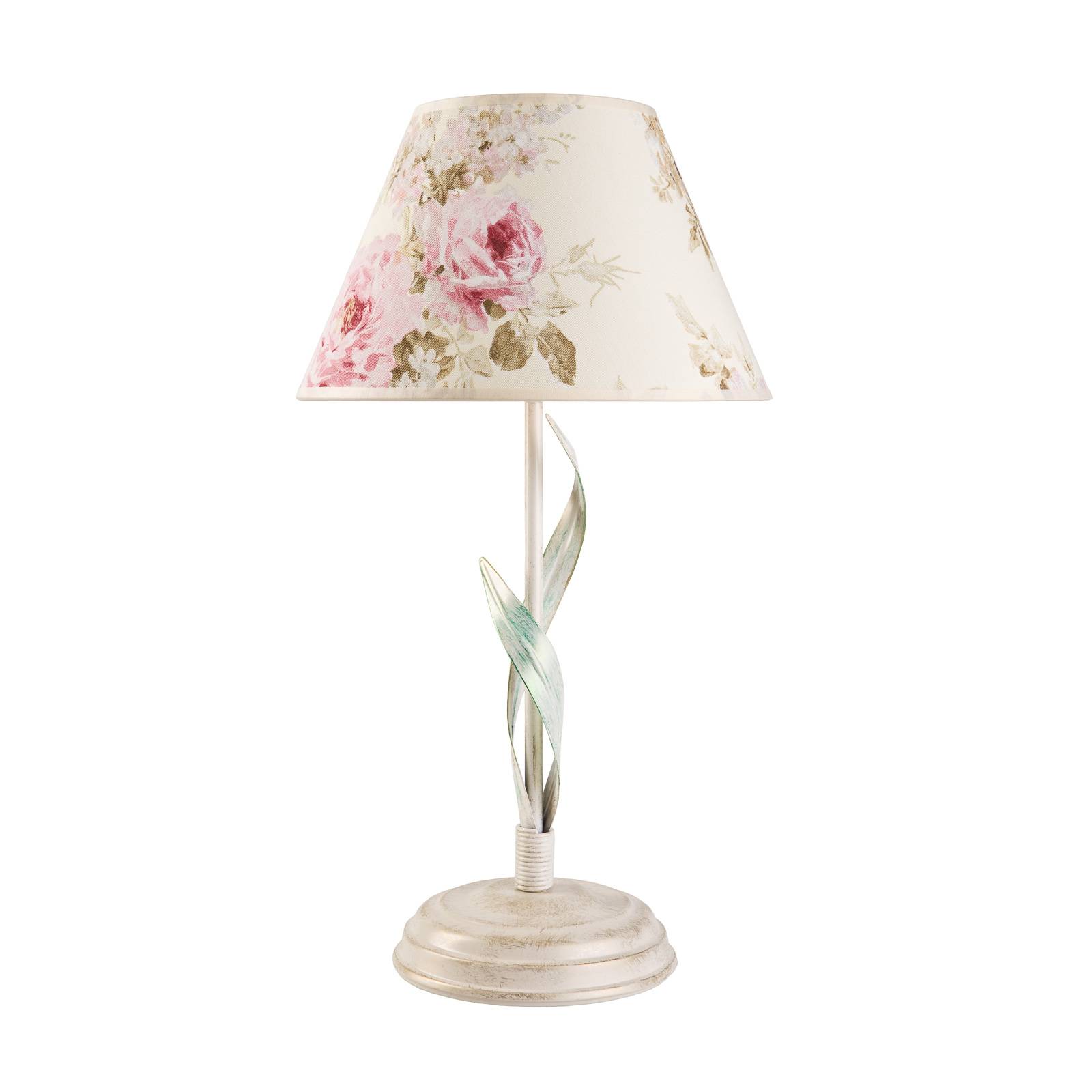 Bordslampa Sara med blommönsterskärm