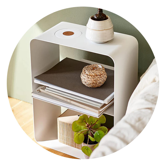 wiTABLE Sidobord Vit 35 x 19 x 45 cm inkl wiCHARGE