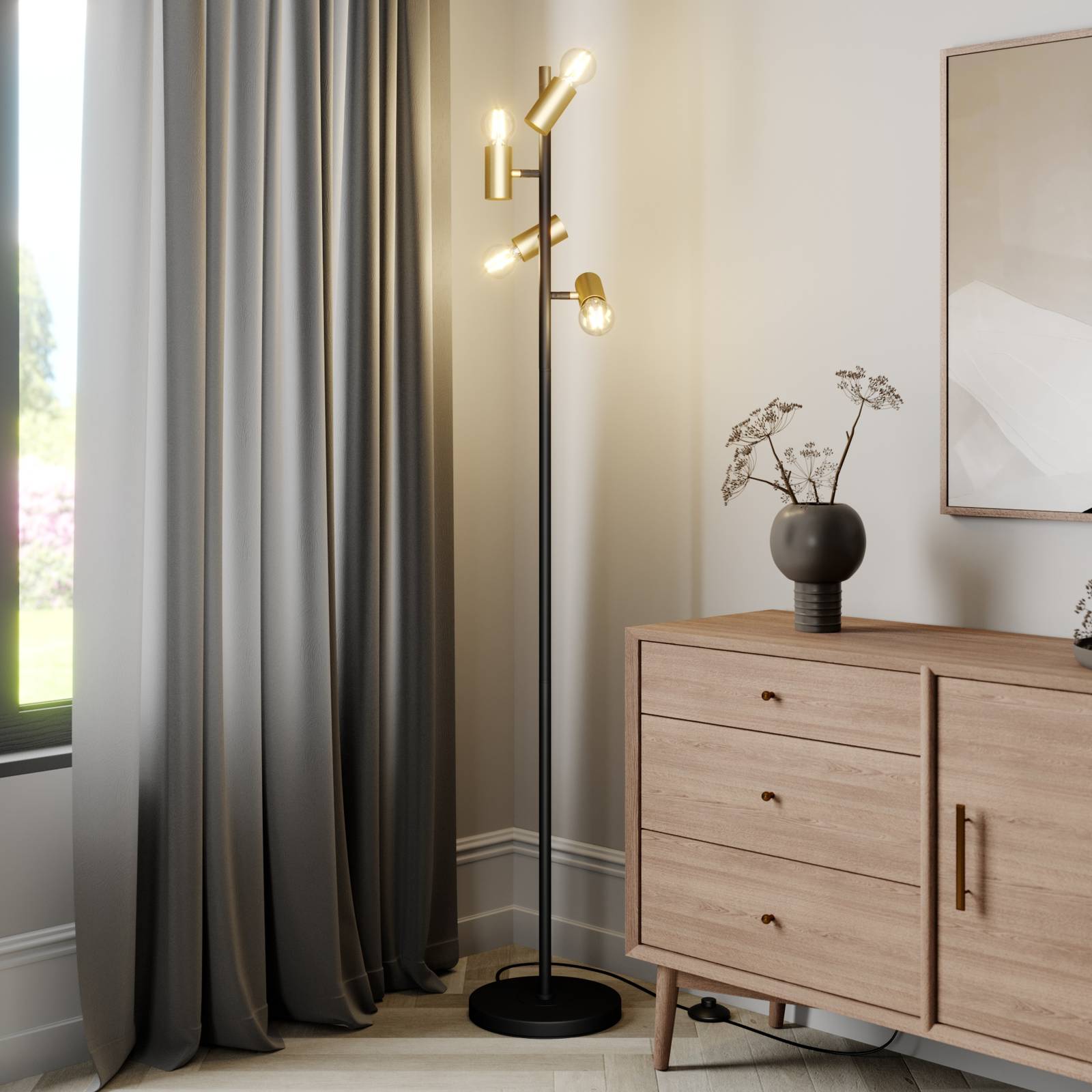 Lindby Idis golvlampa, 4 lampor