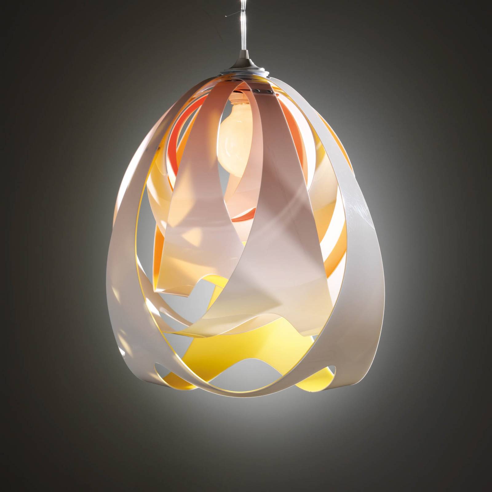 Modern taklampa GOCCIA DI LUCE, gul-röd