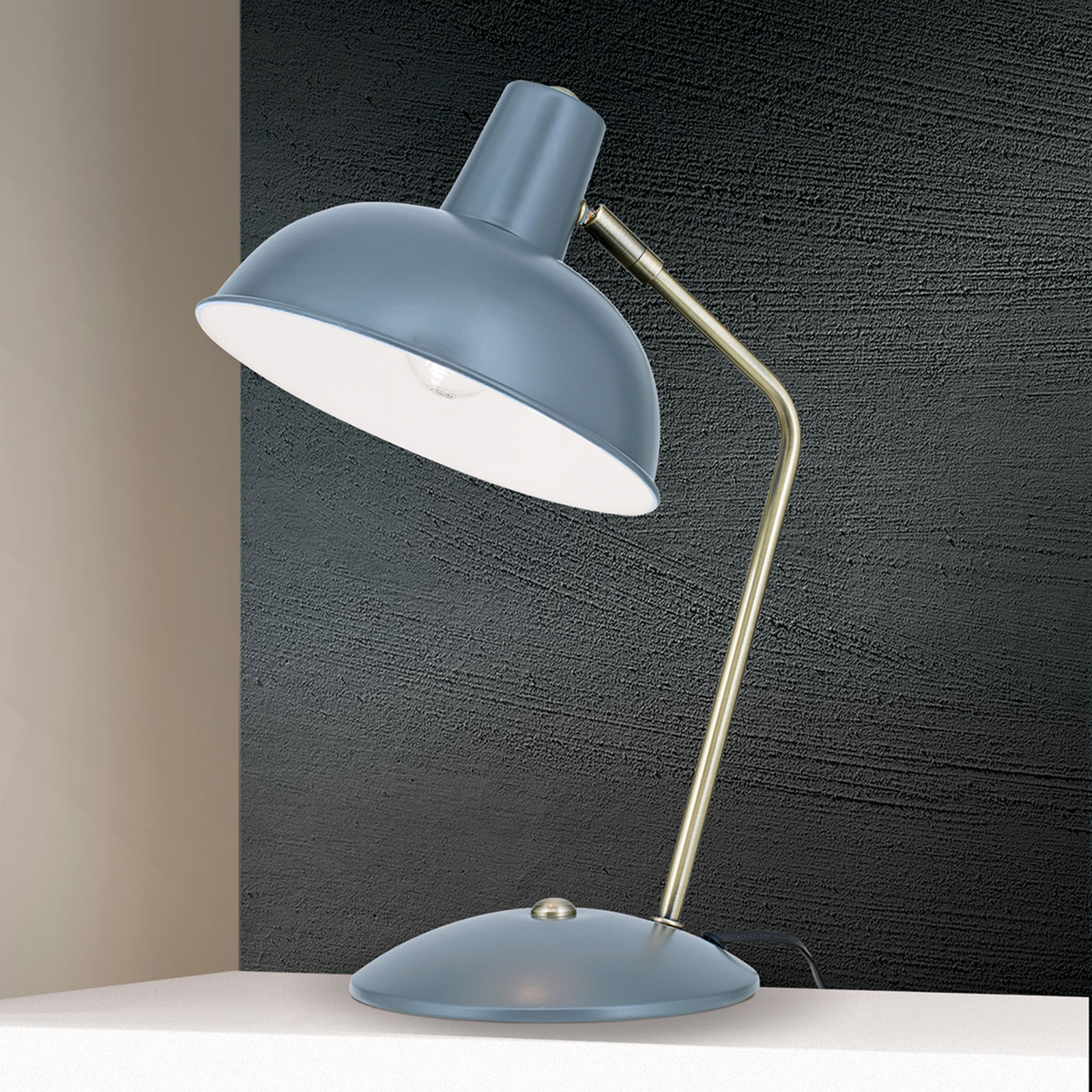 I vintagelook - bordslampa Fedra grå