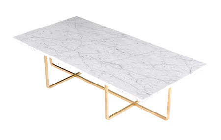 Ninety Table XL - Carrara marmor/mässingstomme H40 cm