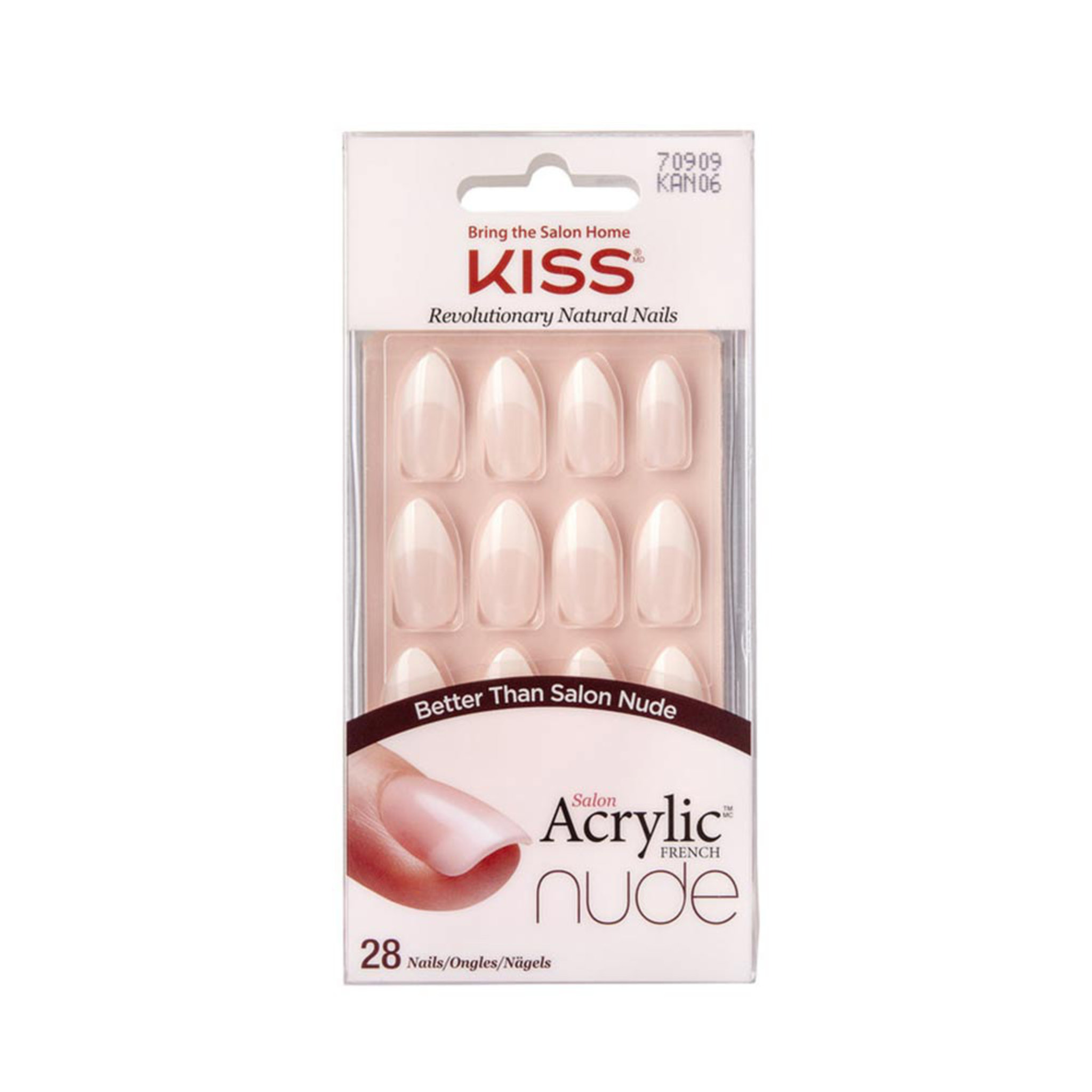 Kiss Acrylic Nude Artificial Nail, 28 PCS