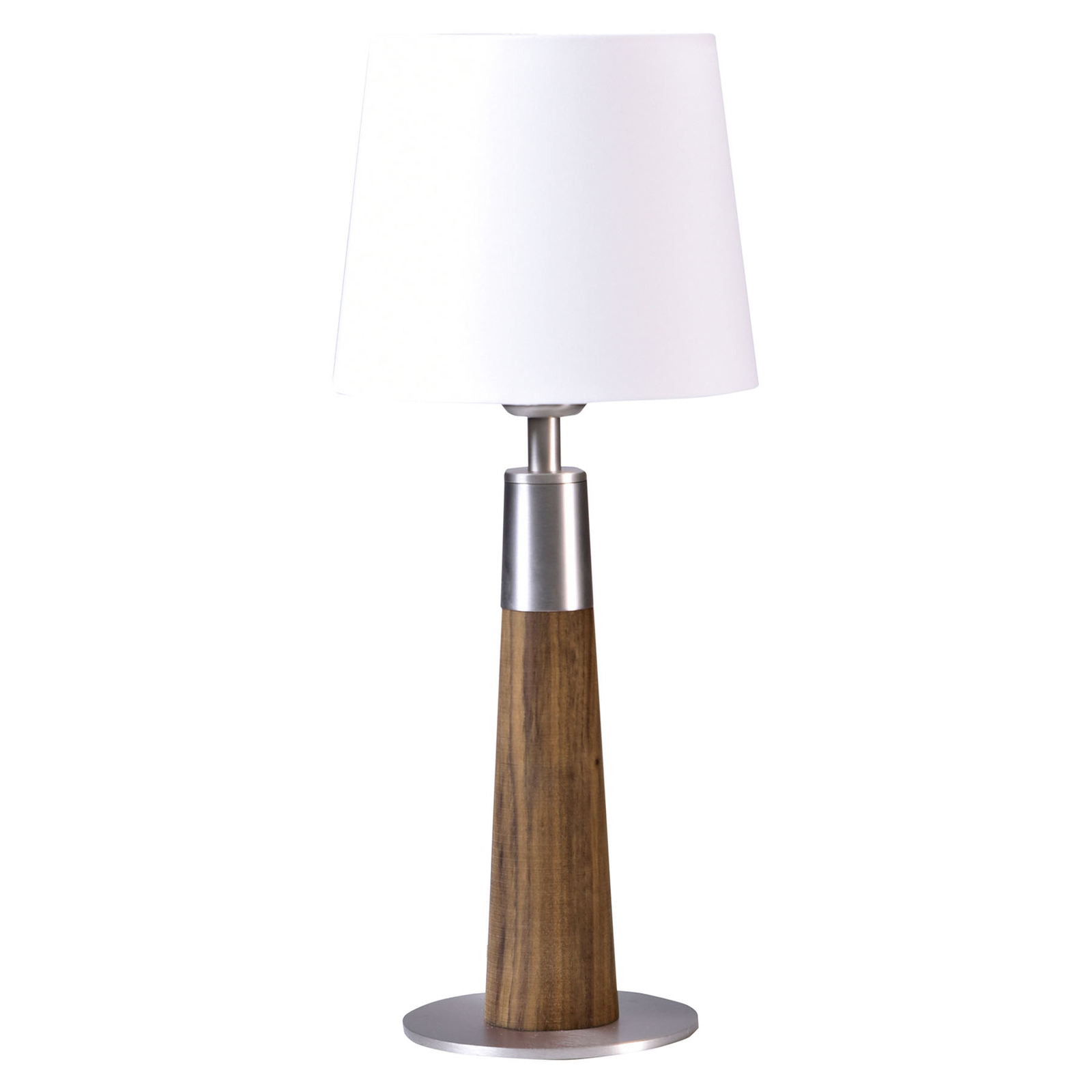 HerzBlut Conico bordslampa vit, valnötsträ, 44 cm