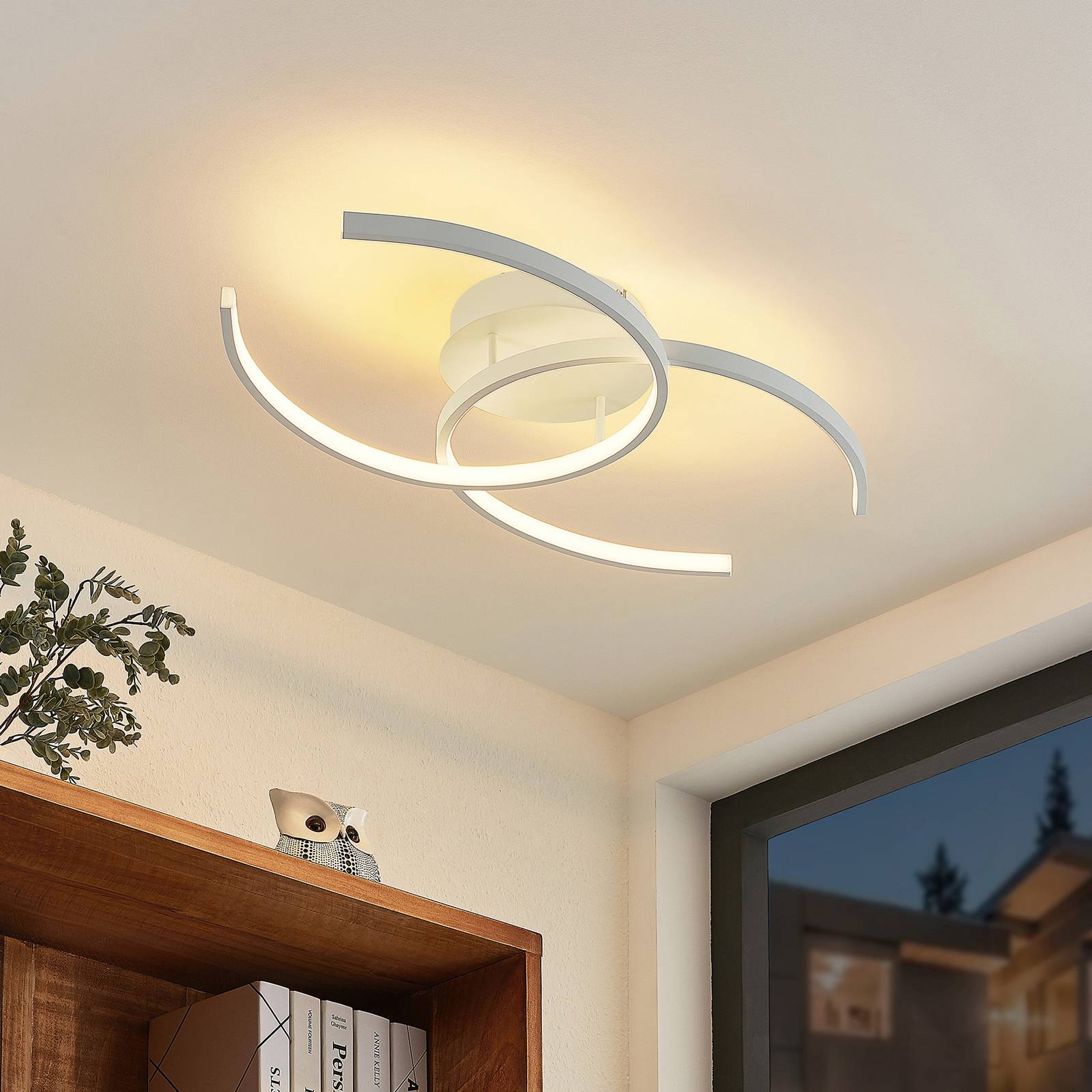 Lindby Cirlio LED-taklampa CCT, vit